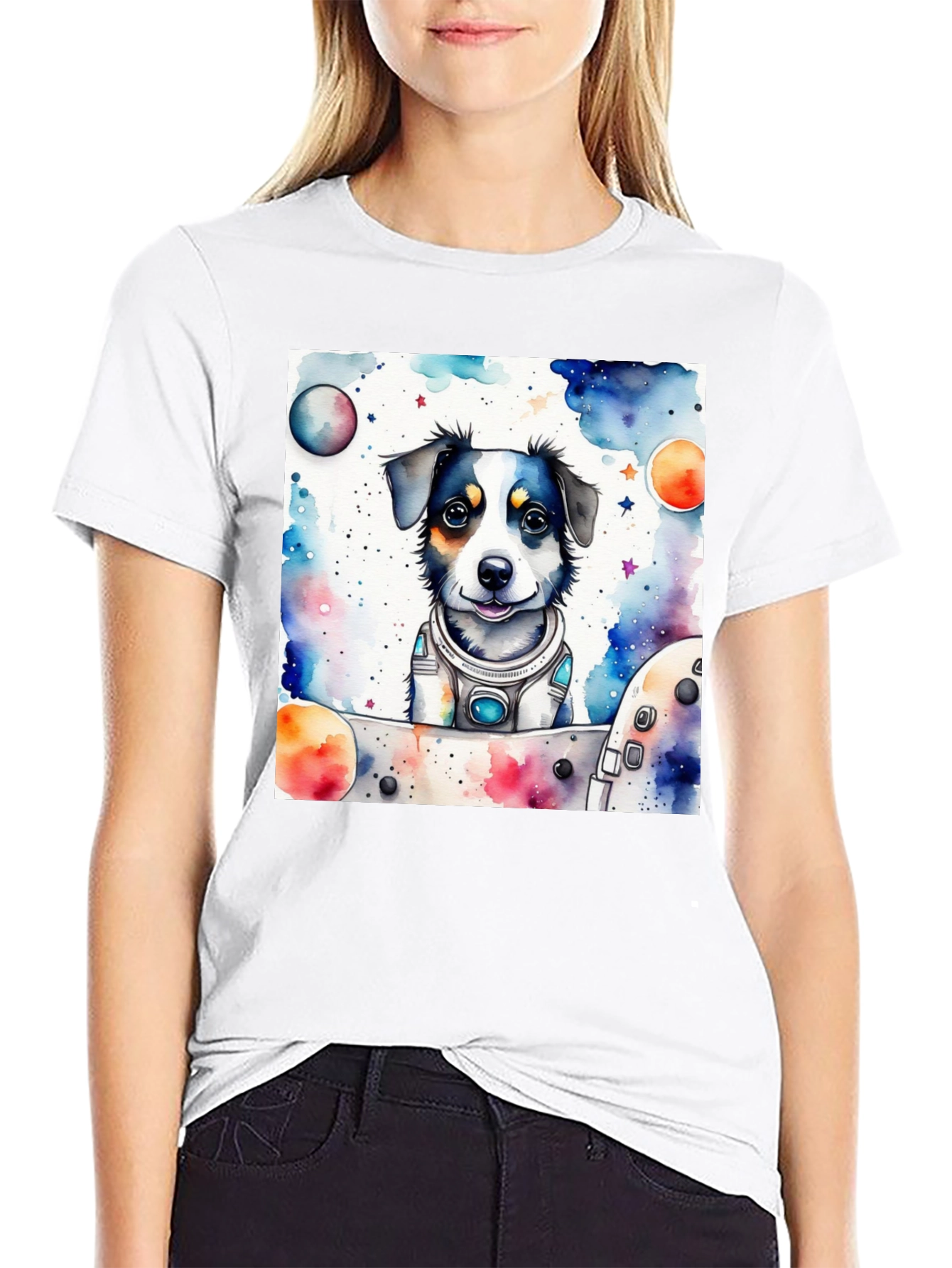 Space Dog T-Shirt - Cute Pet Astronaut Design