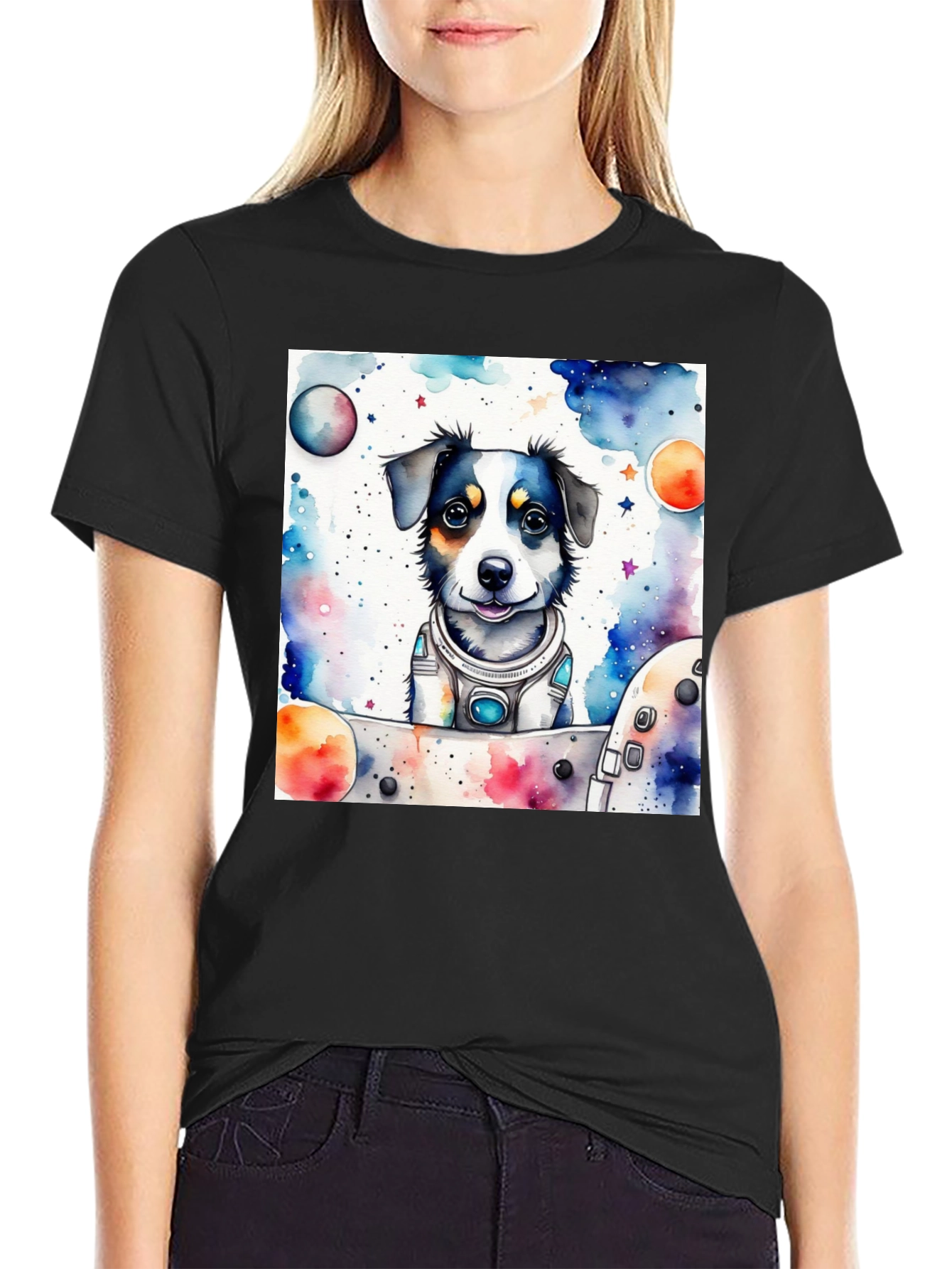 Space Dog T-Shirt - Cute Pet Astronaut Design