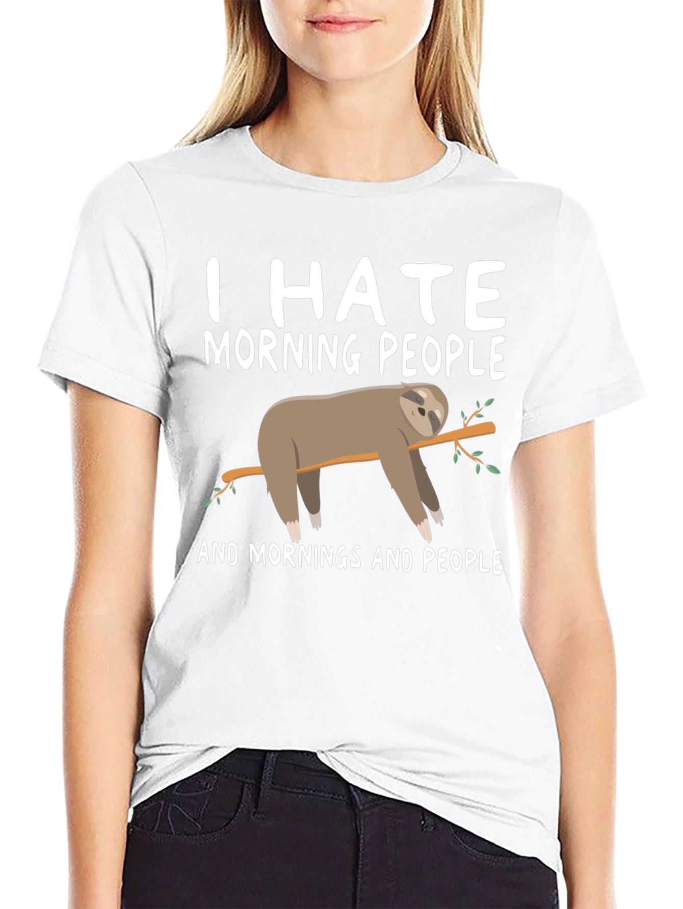 I Hate Morning People Sloth Graphic Tee