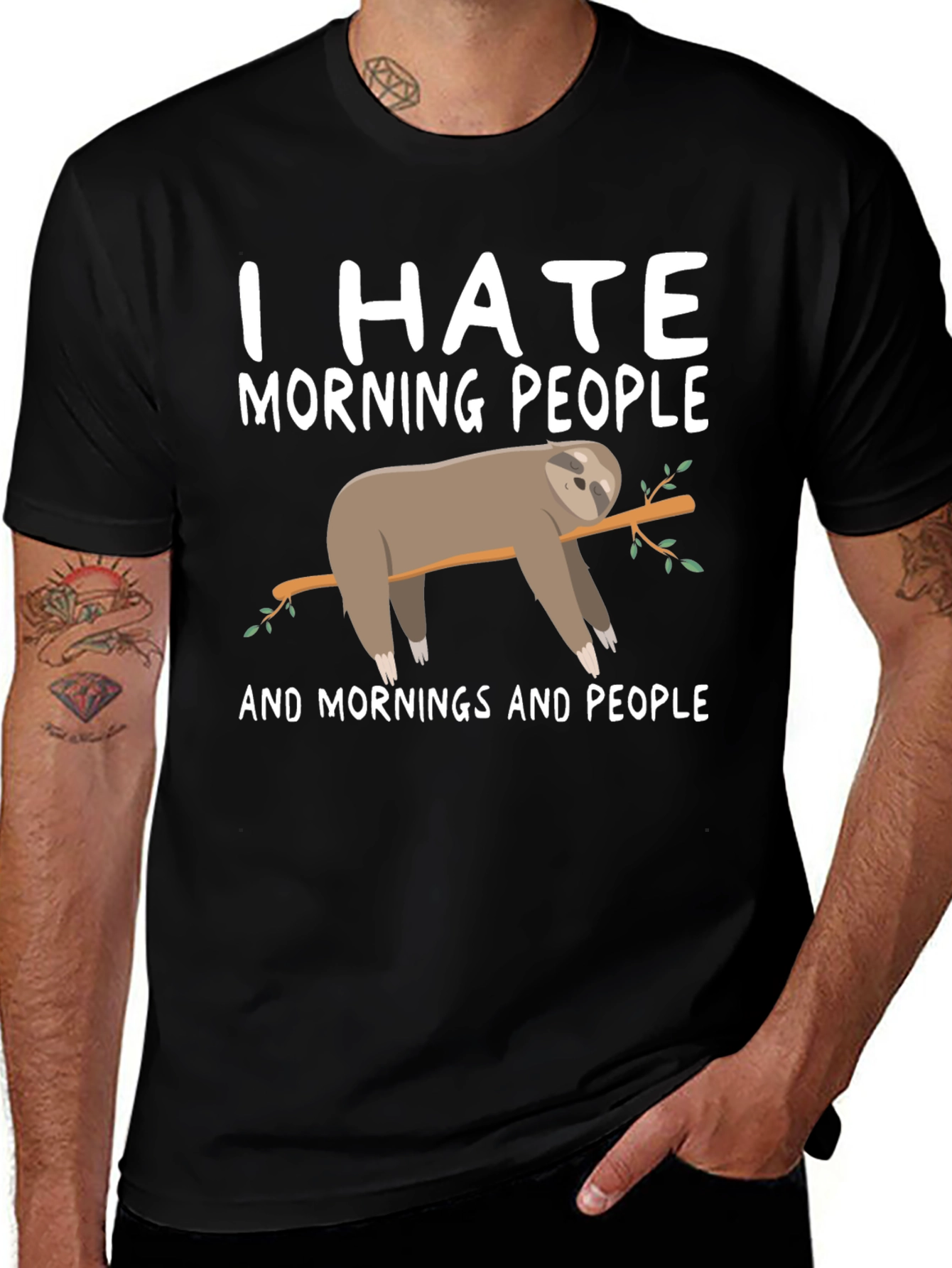 I Hate Morning People Sloth Graphic Tee
