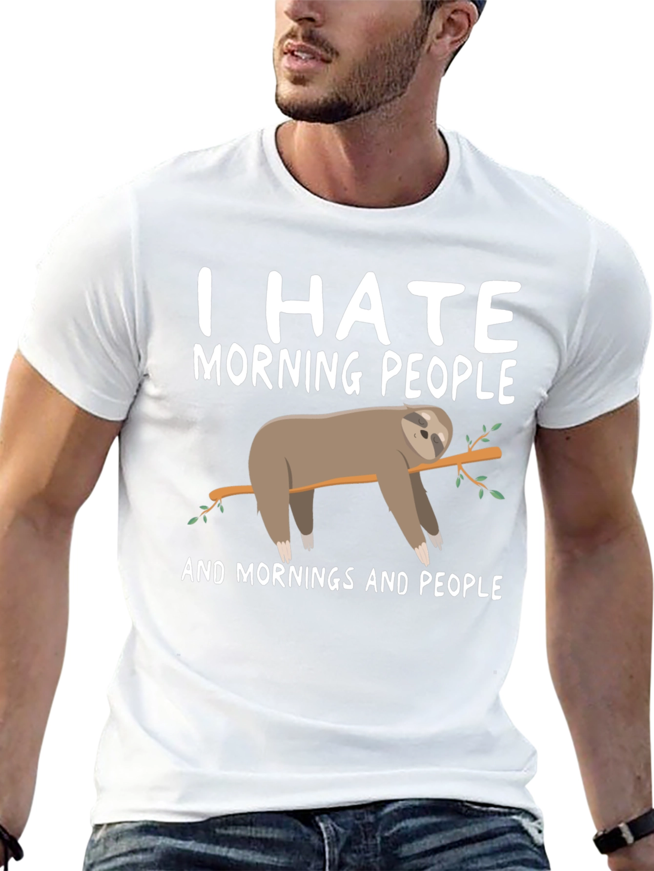 I Hate Morning People Sloth Graphic Tee