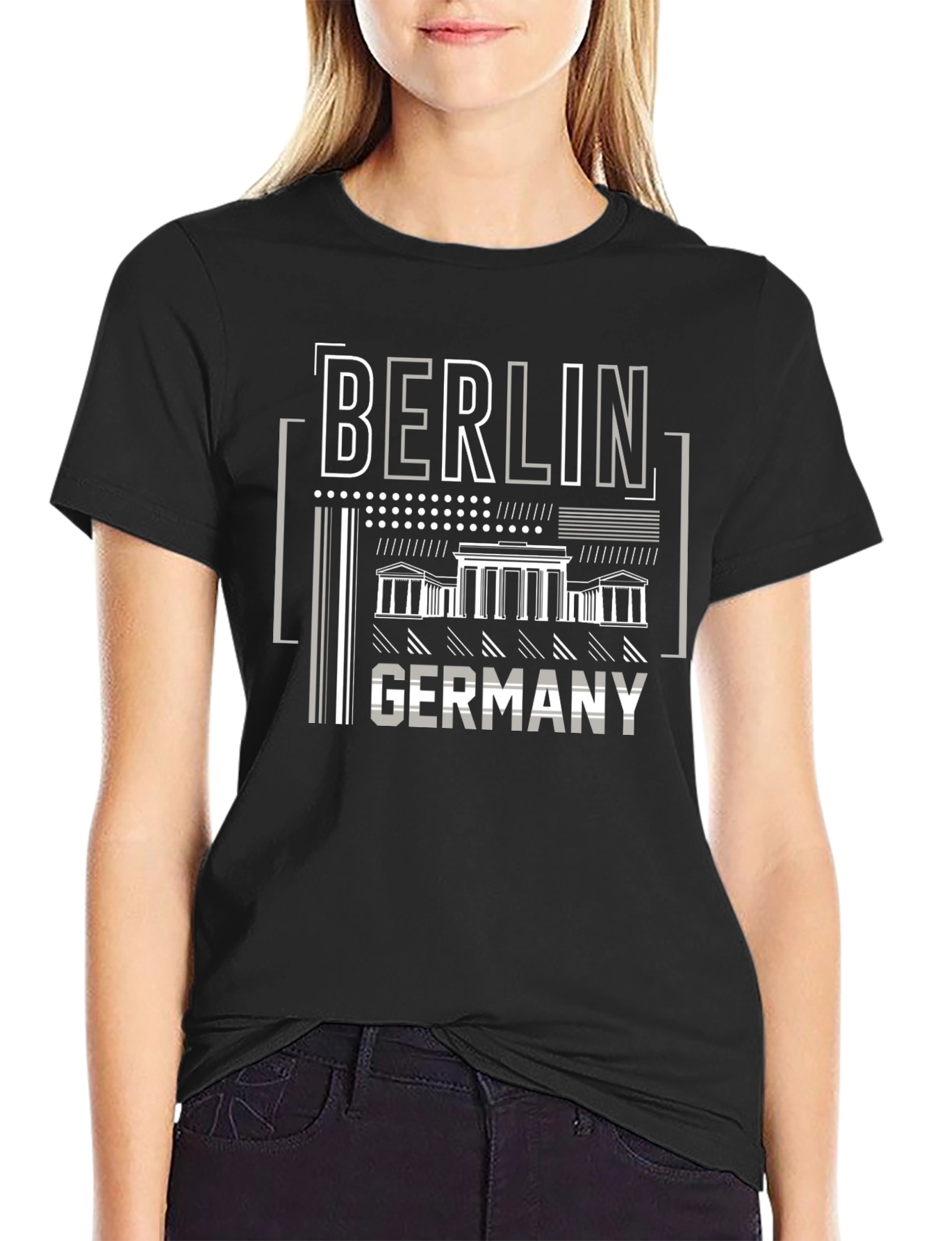 Berlin Germany Graphic Print Black T-Shirt