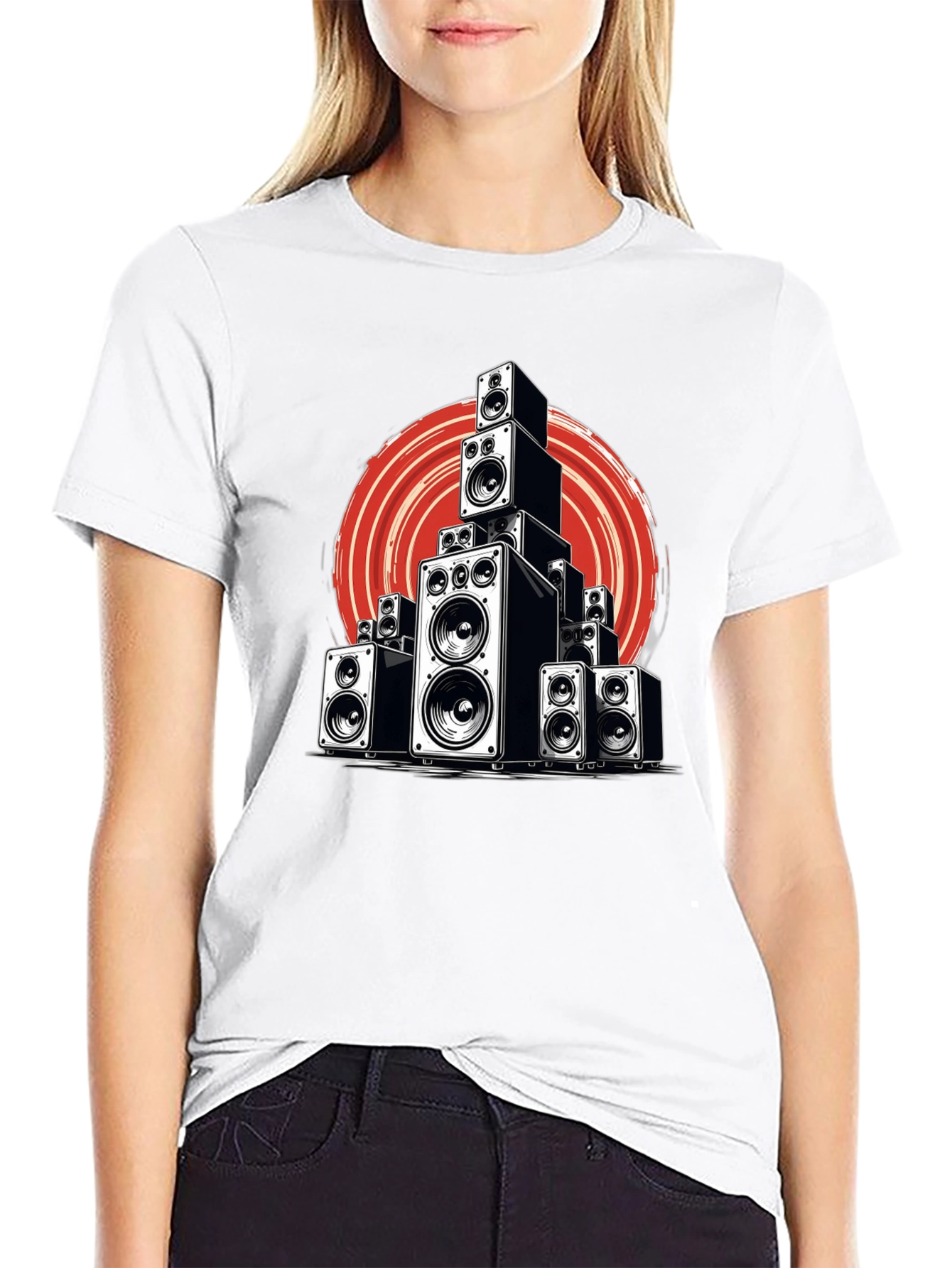 Speaker Stack Graphic Tee - Music Lover T-Shirt