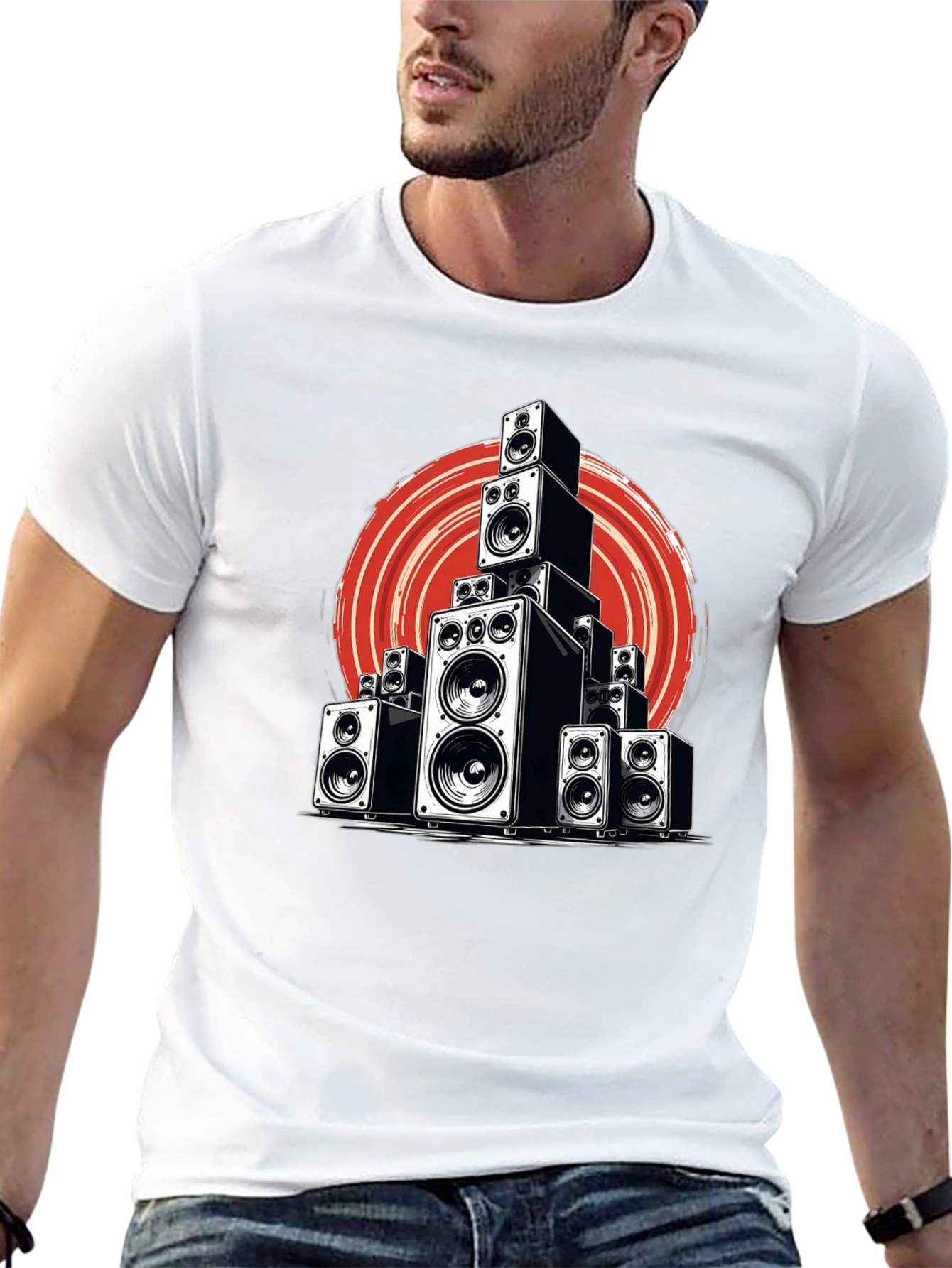Speaker Stack Graphic Tee - Music Lover T-Shirt
