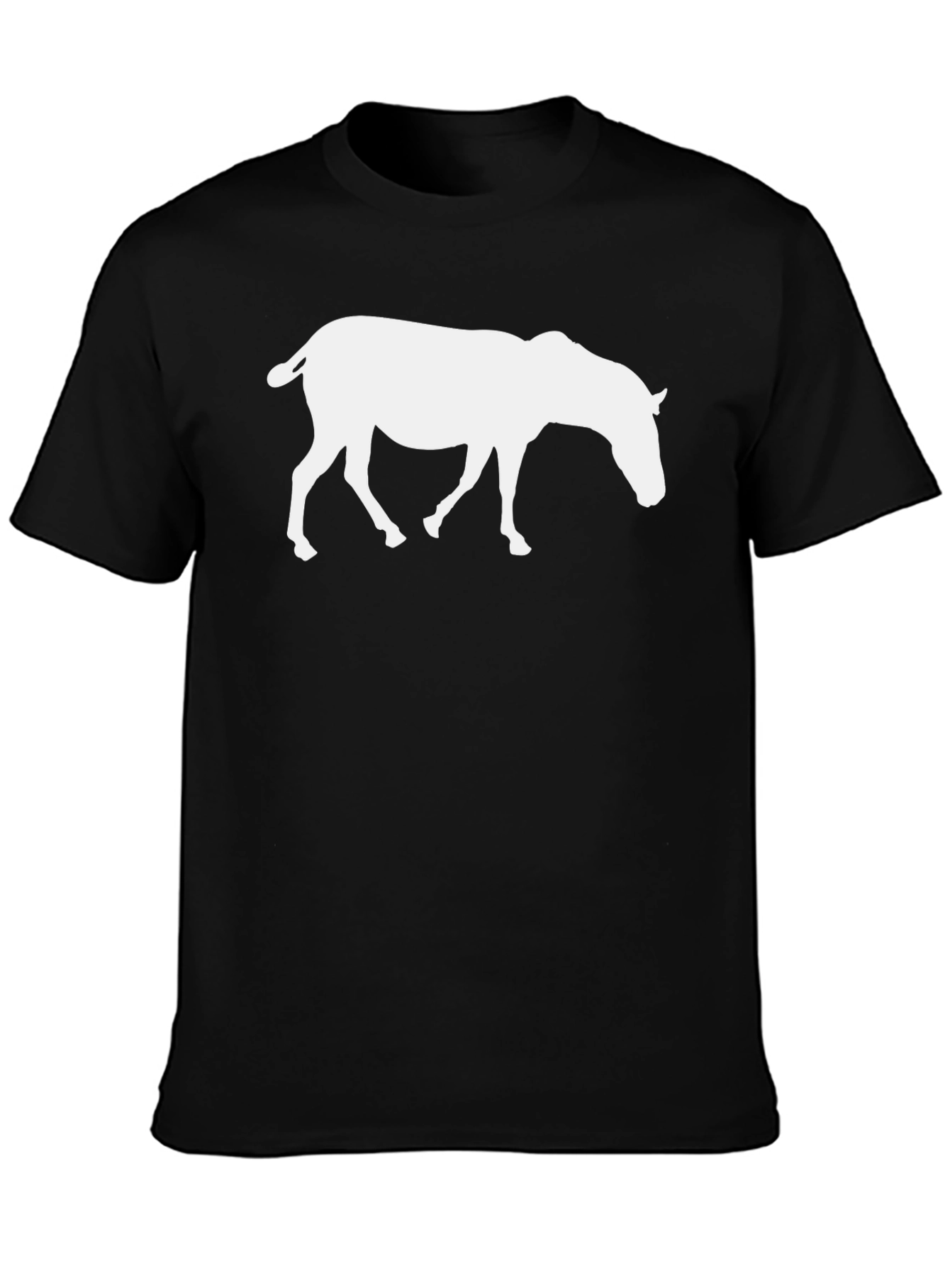 Horse Silhouette Graphic Tee - Black