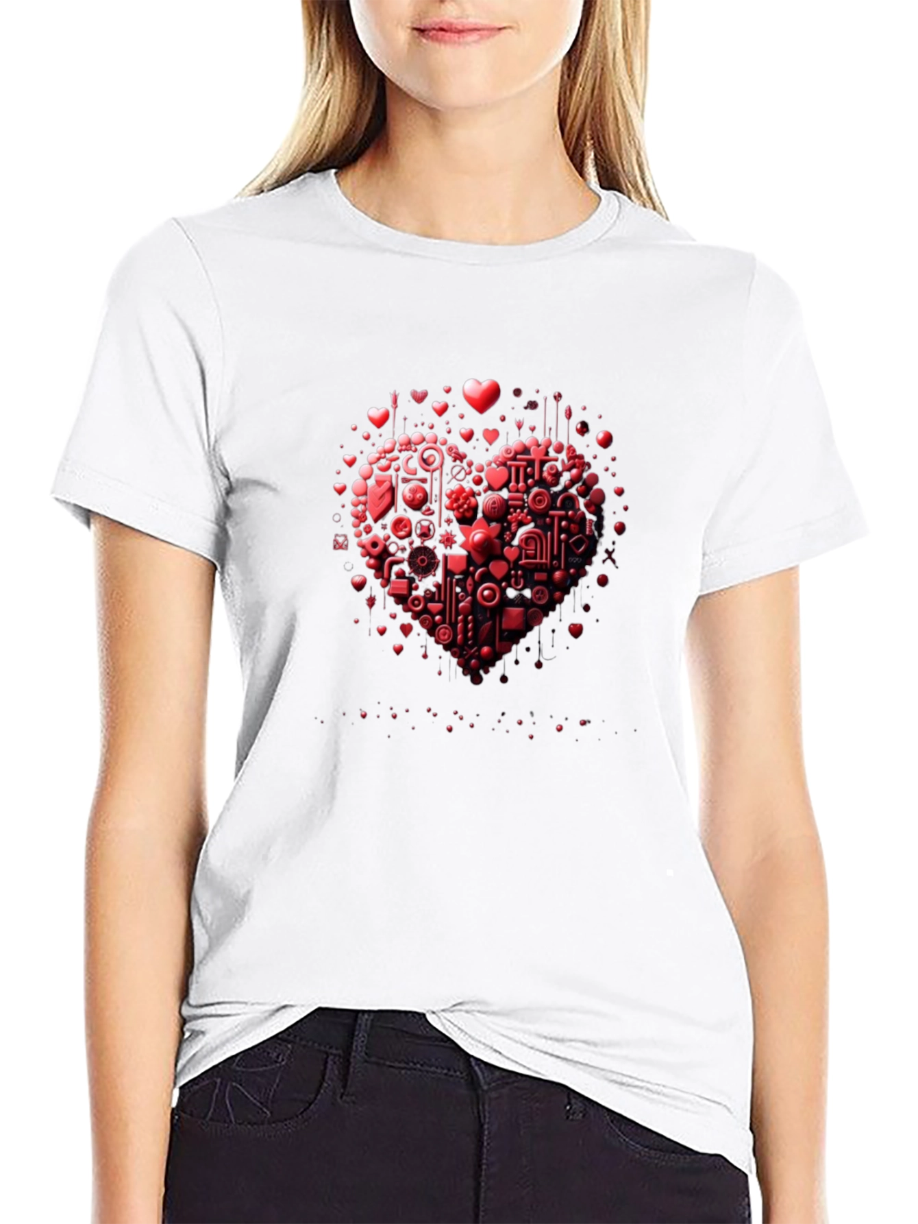 Abstract Heart Graphic Tee - Modern Valentines Style