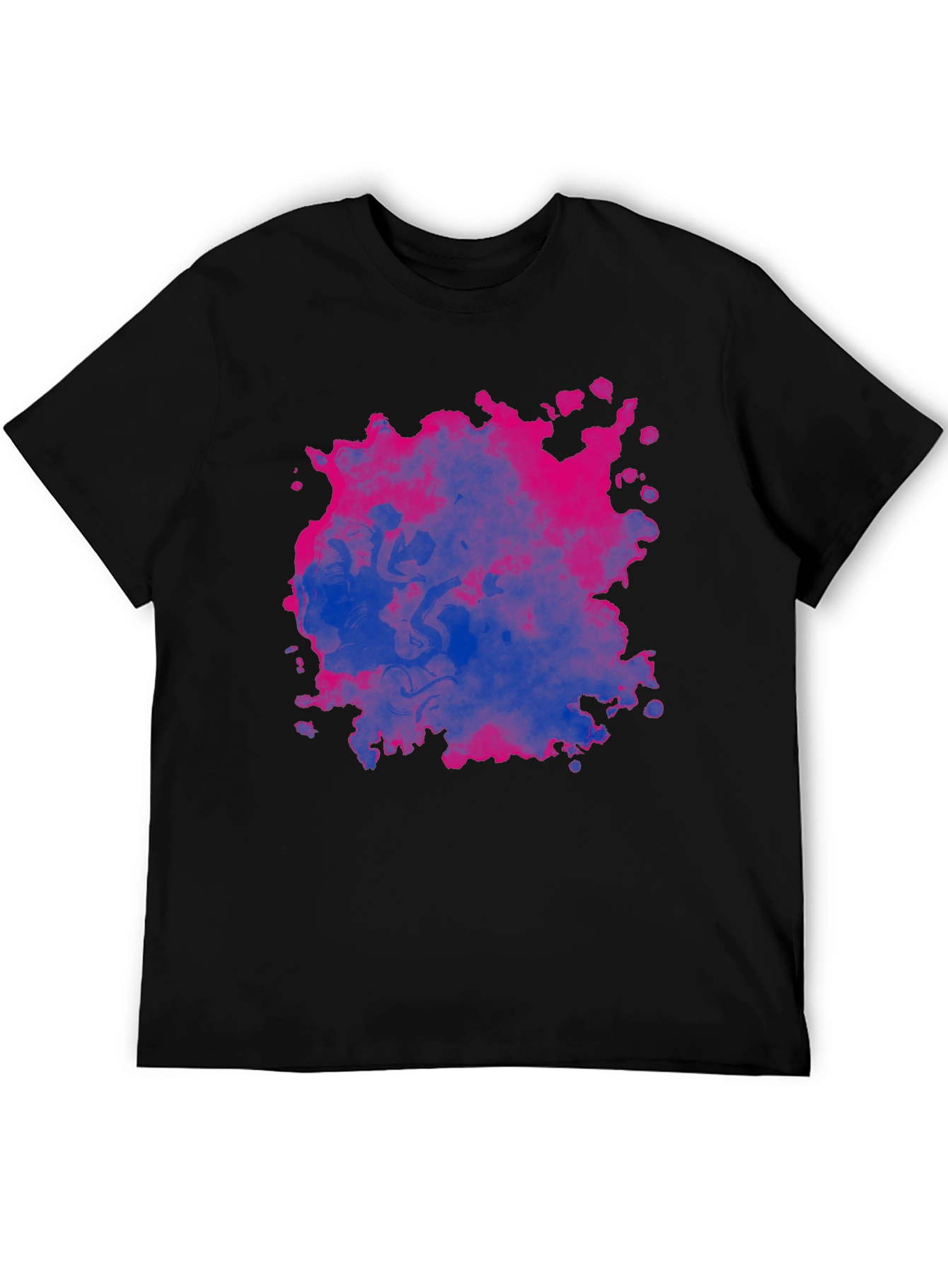 Bi Pride Splash T-Shirt - Black Cotton Blend