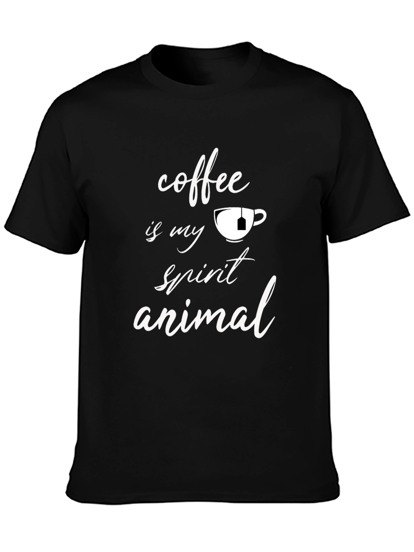 Coffee is My Spirit Animal Black T-Shirt