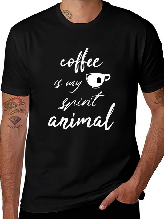Coffee is My Spirit Animal Black T-Shirt