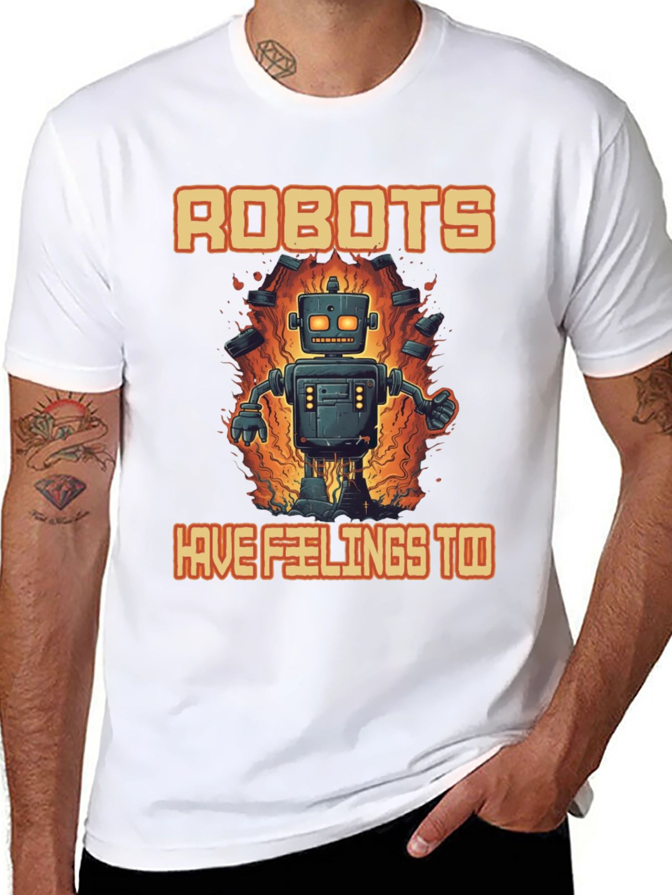 Robots Have Feelings Too Graphic Tee