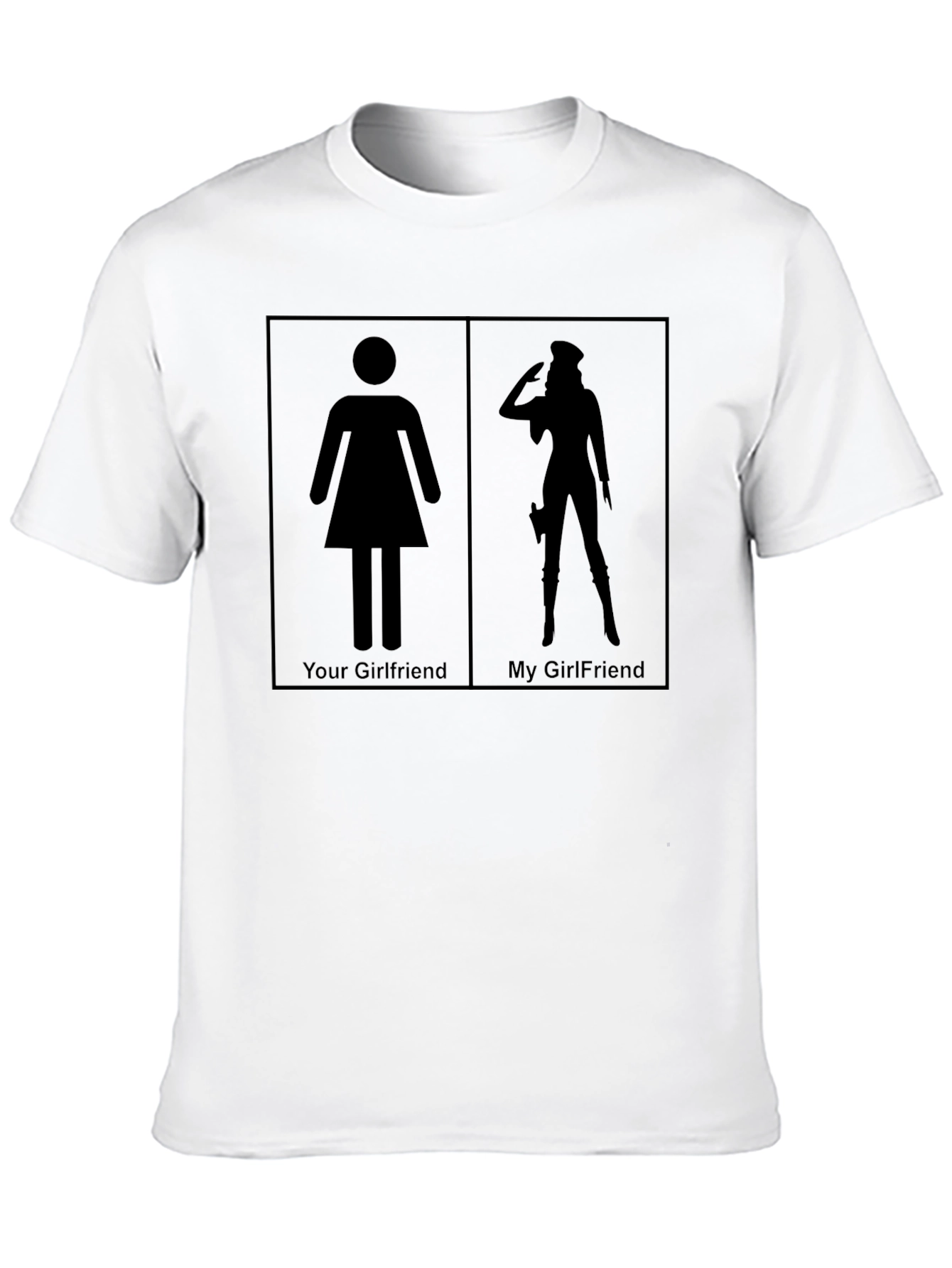 Humorous Your Girlfriend vs My Girlfriend Graphic Tee