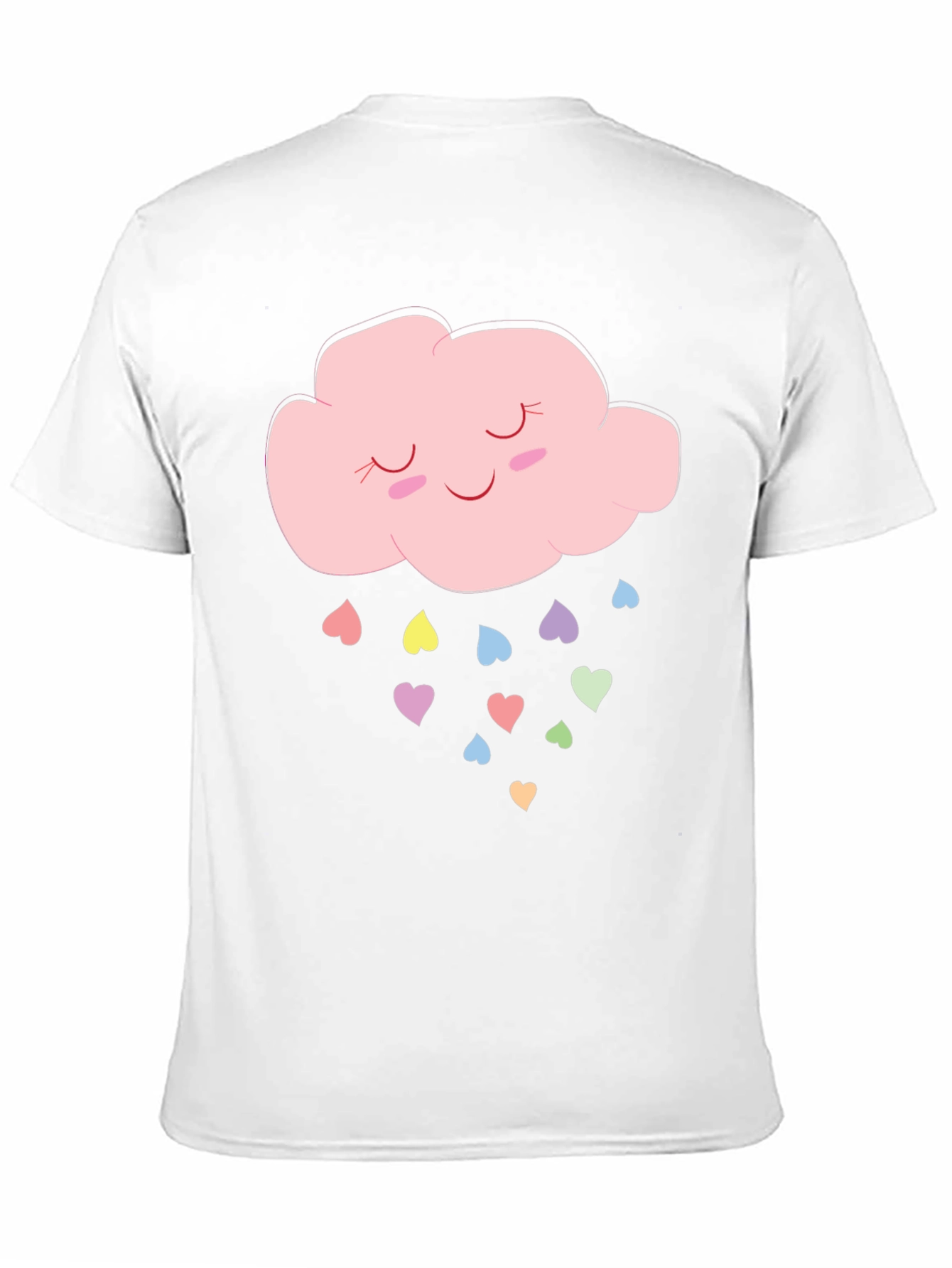 Cute Cloud & Hearts Graphic T-Shirt - Black