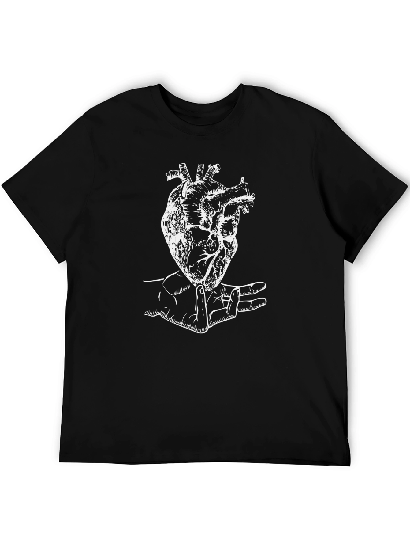 Anatomical Heart Graphic T-Shirt - Black