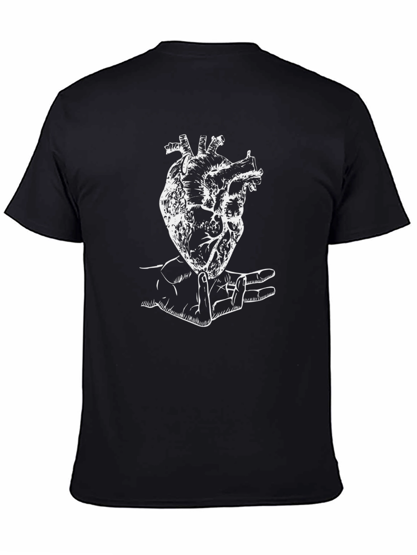 Anatomical Heart Graphic T-Shirt - Black