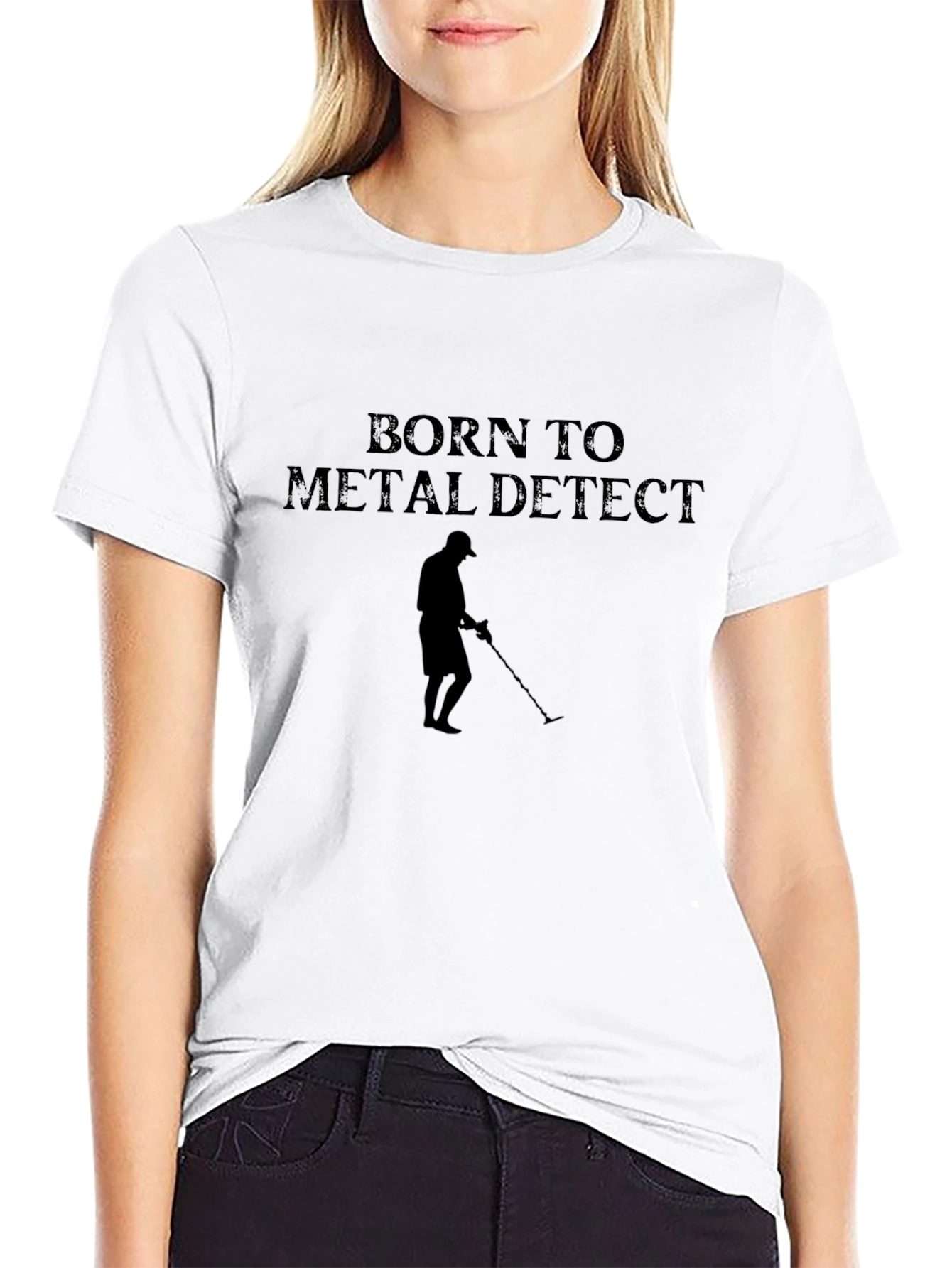 Born to Metal Detect Black Graphic T-Shirt