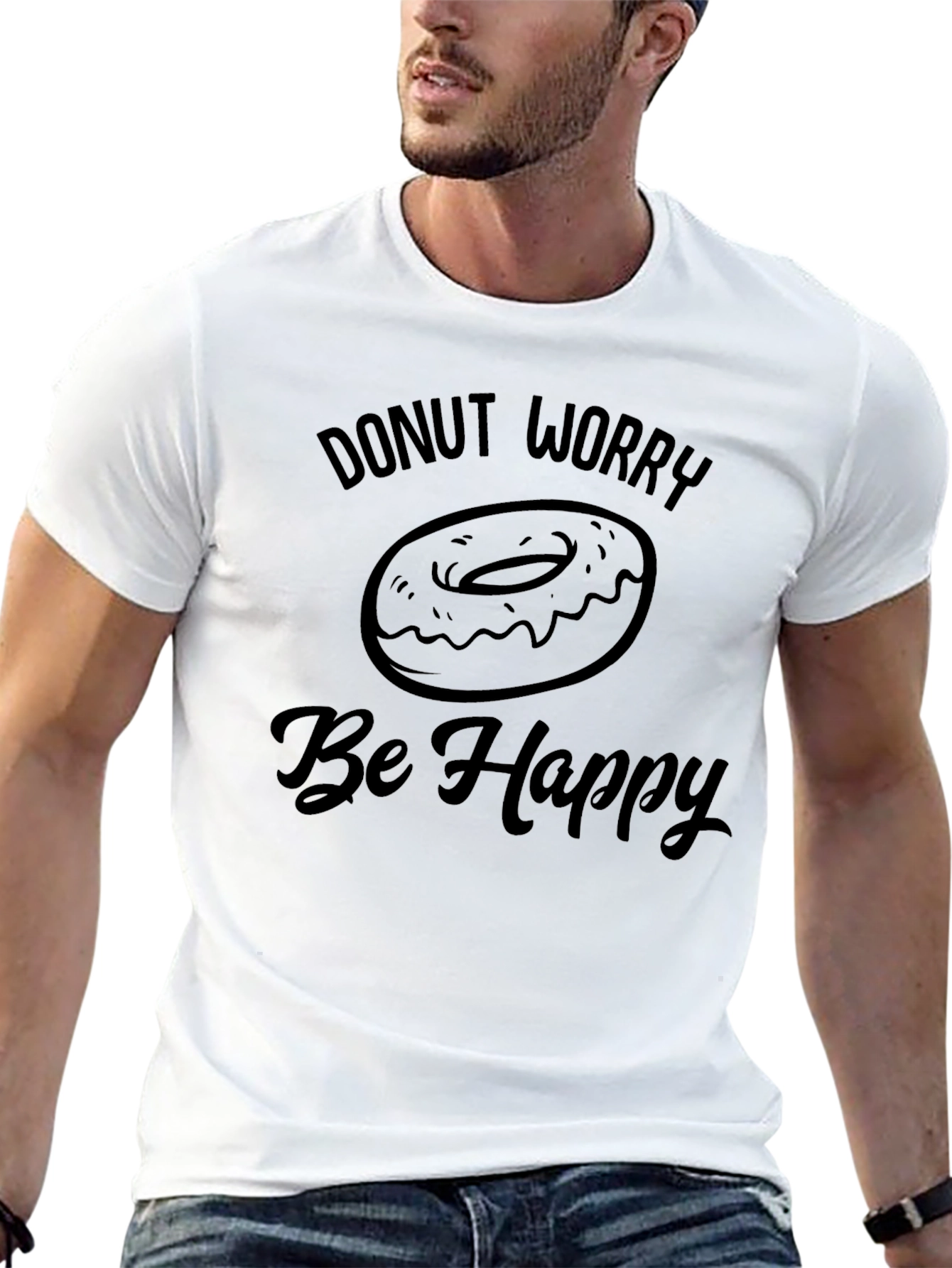 Donut Worry Be Happy Graphic T-Shirt