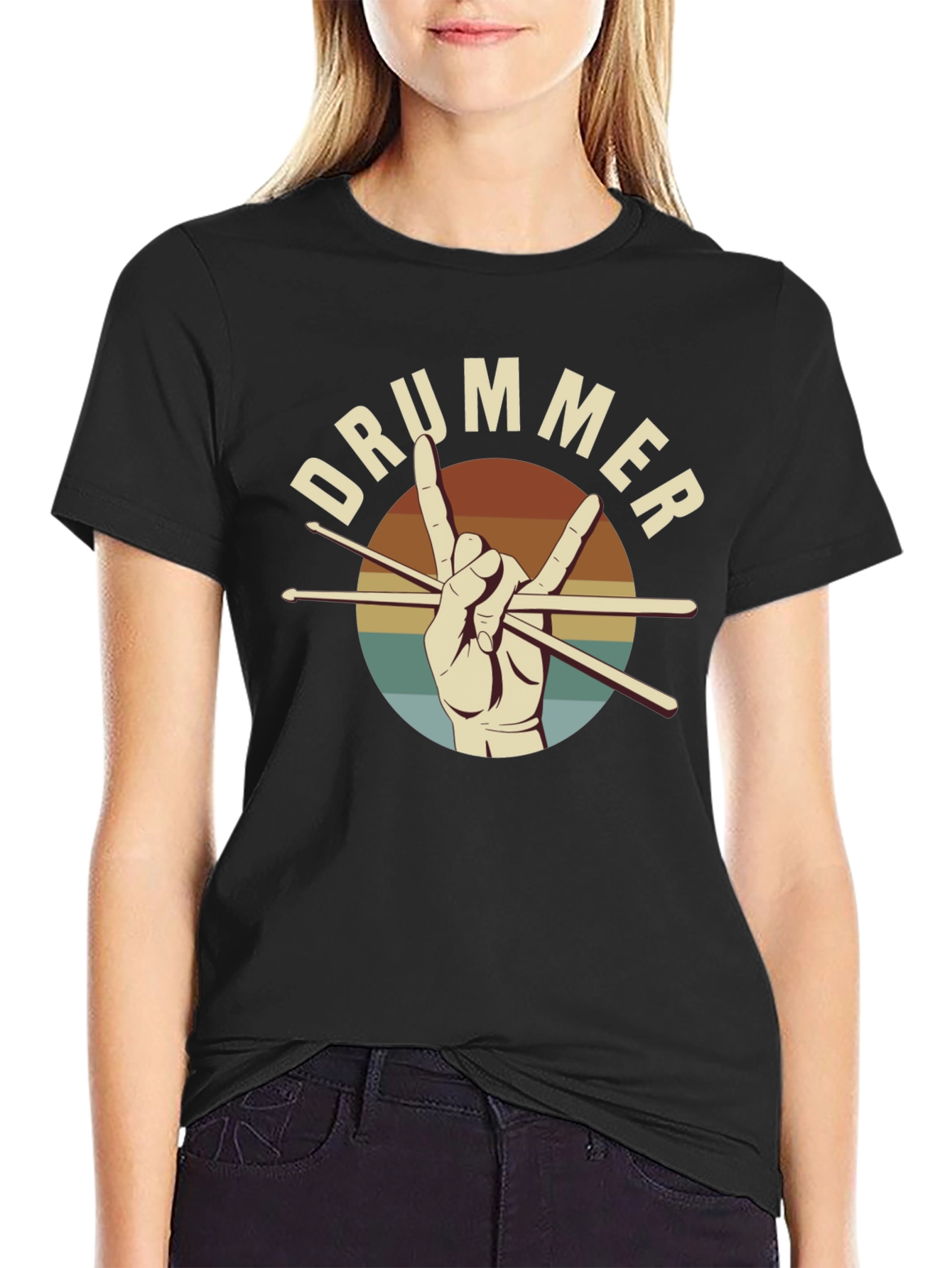 Drummer Hand Graphic Tee - Rock On!