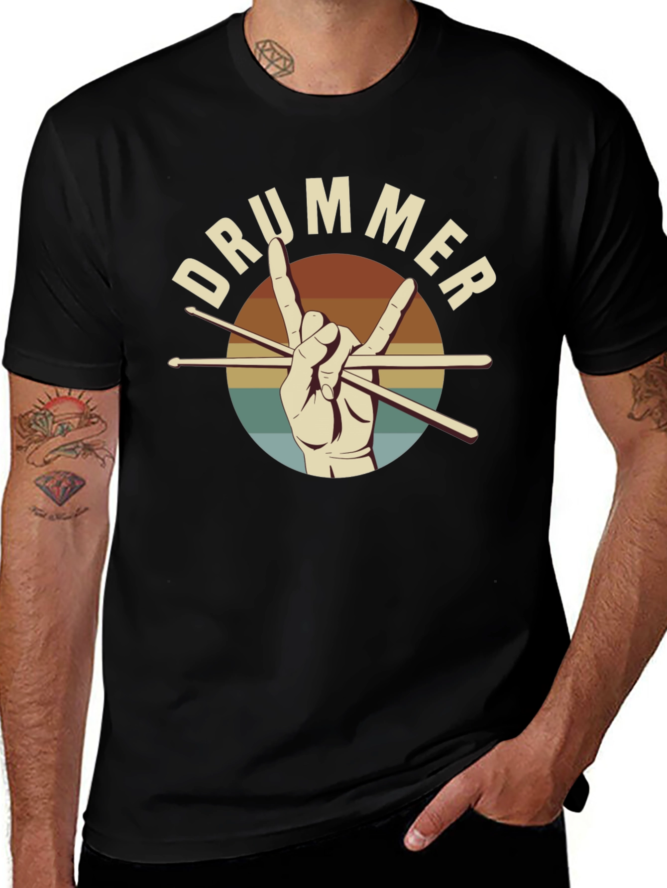 Drummer Hand Graphic Tee - Rock On!