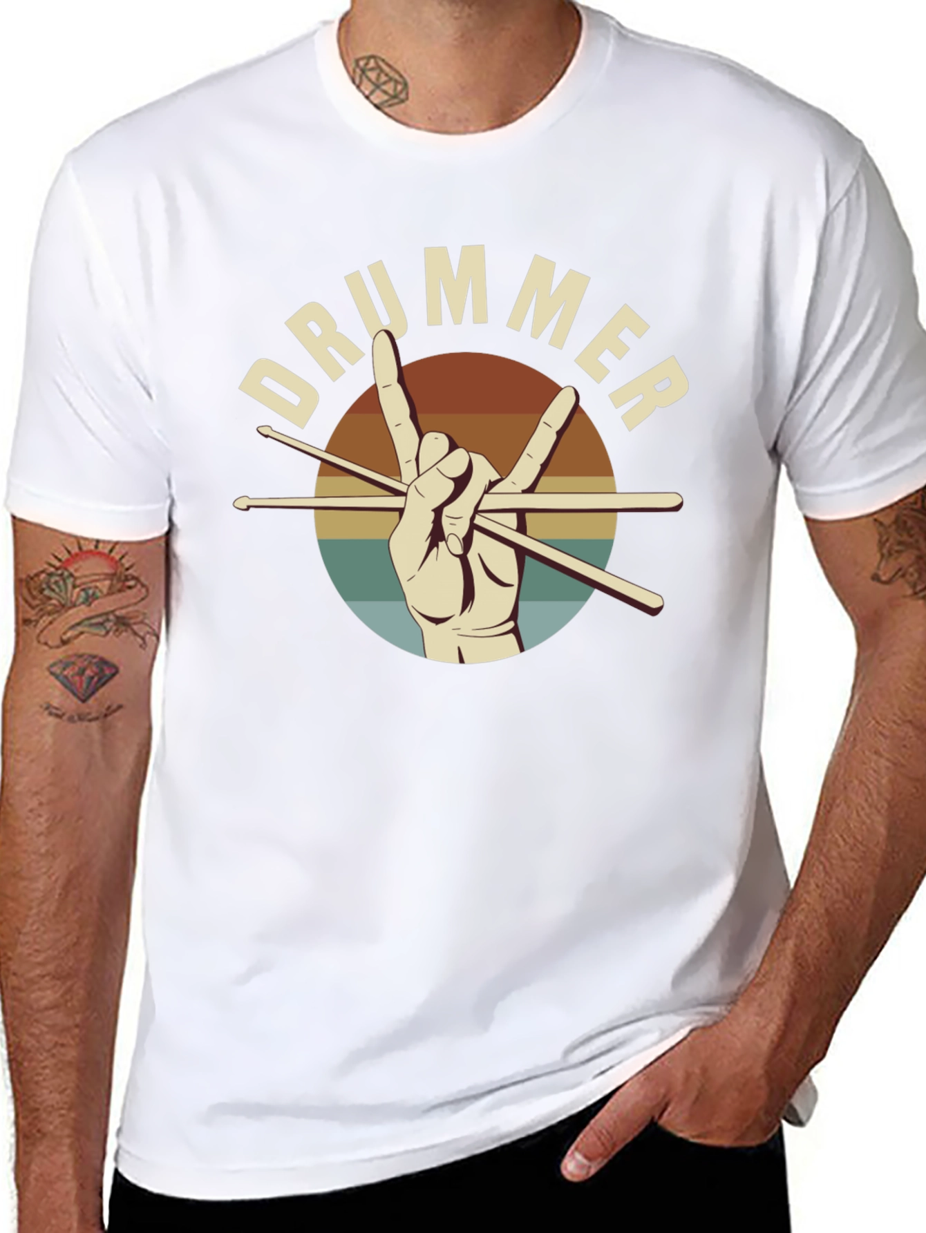 Drummer Hand Graphic Tee - Rock On!
