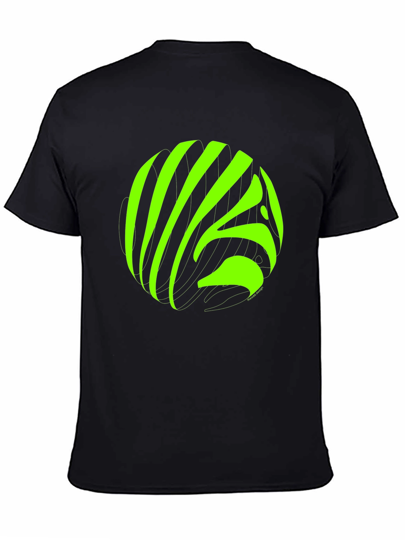 Abstract Neon Graphic Black T-Shirt