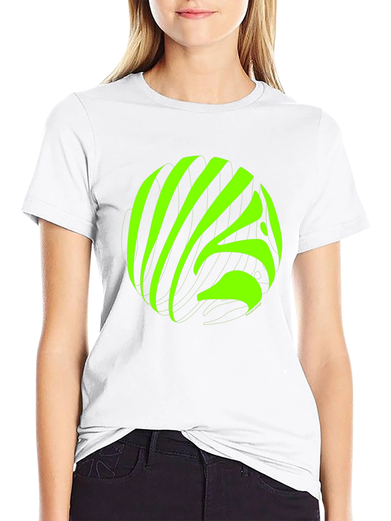 Abstract Neon Graphic Black T-Shirt