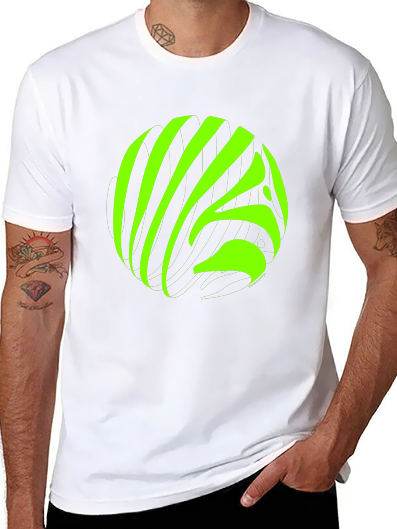 Abstract Neon Graphic Black T-Shirt