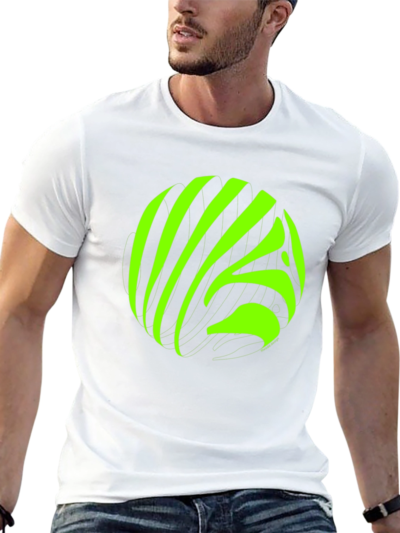 Abstract Neon Graphic Black T-Shirt