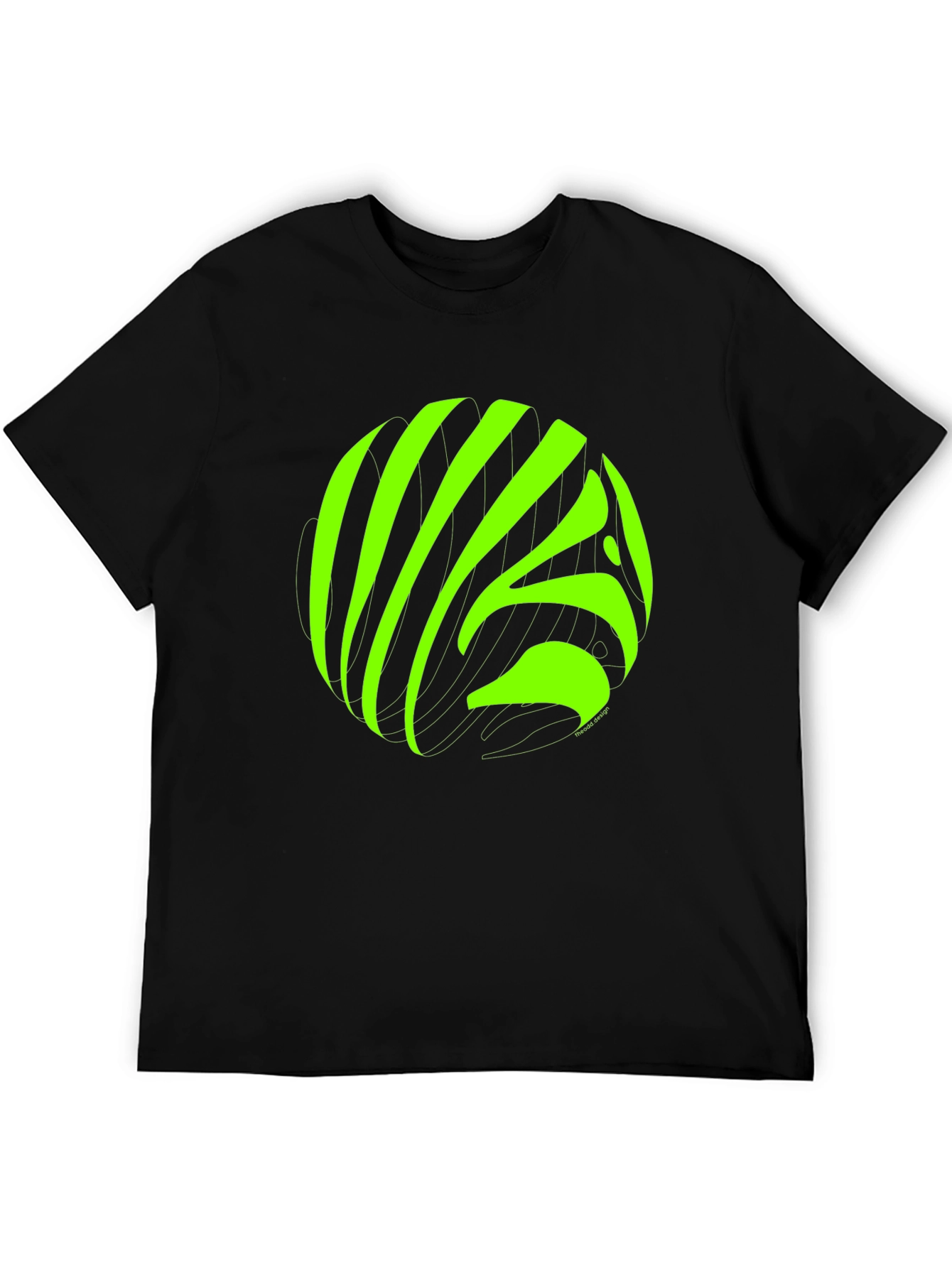 Abstract Neon Graphic Black T-Shirt