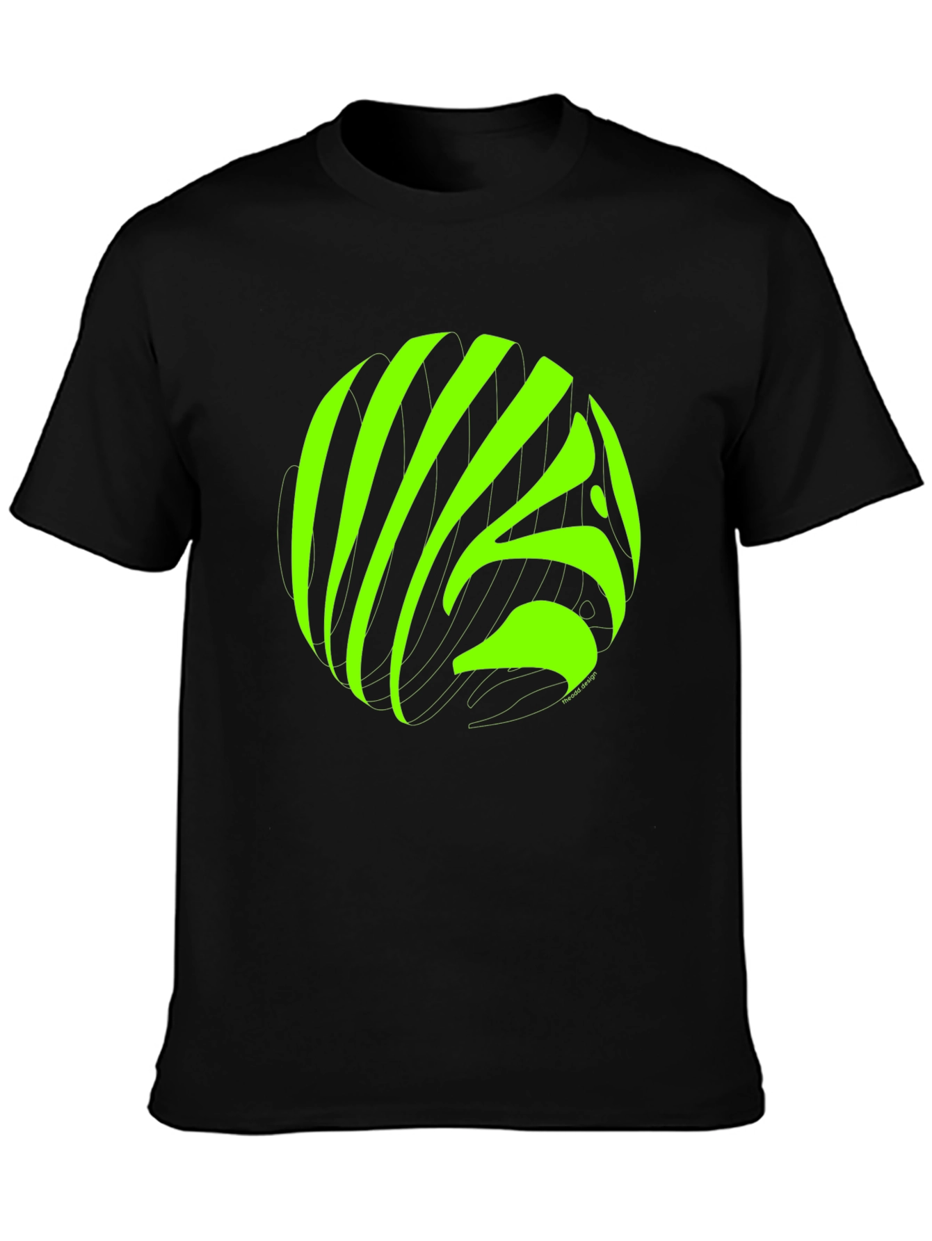 Abstract Neon Graphic Black T-Shirt
