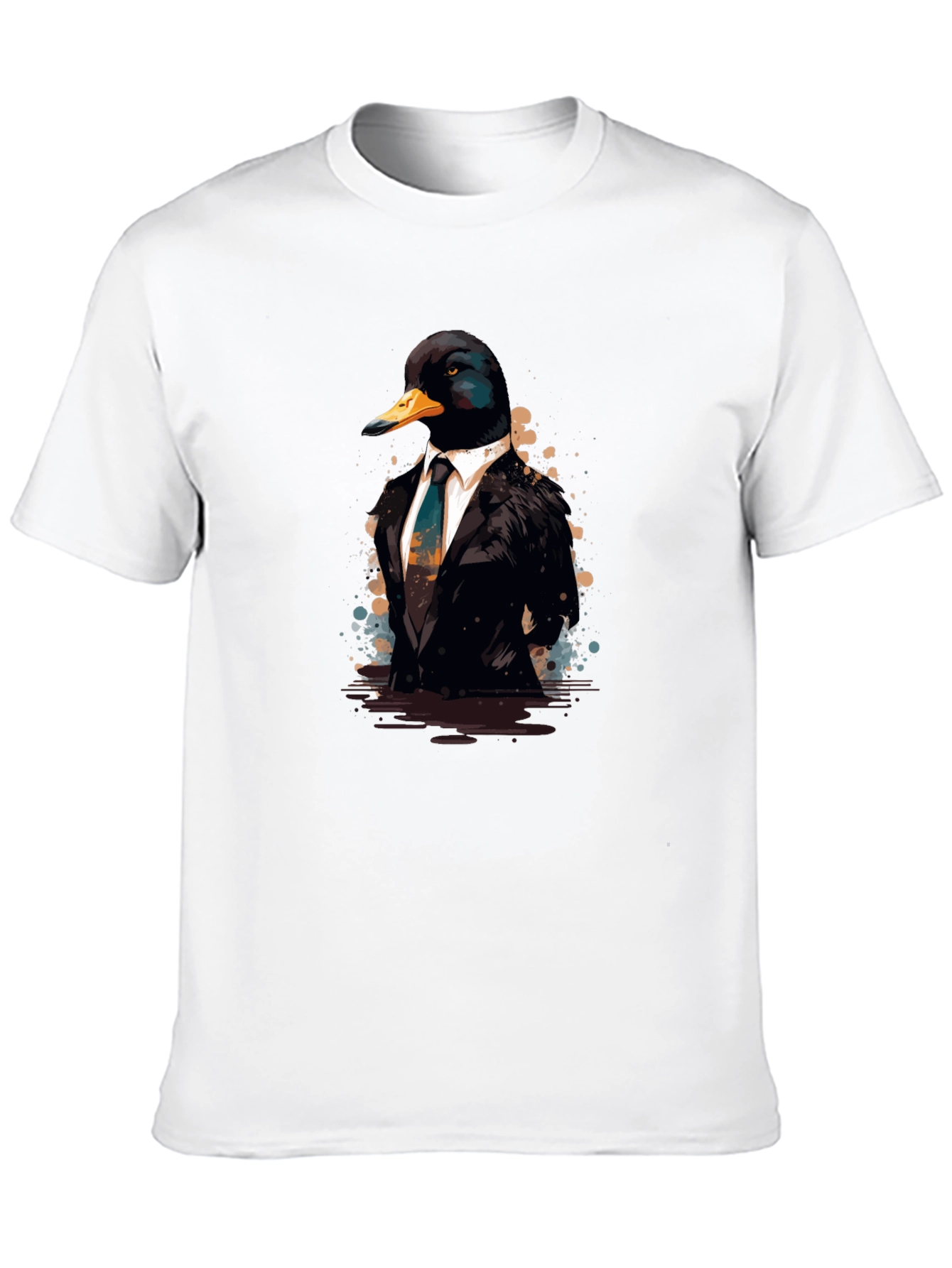 Duck in Suit Black T-Shirt - Unique Graphic Tee