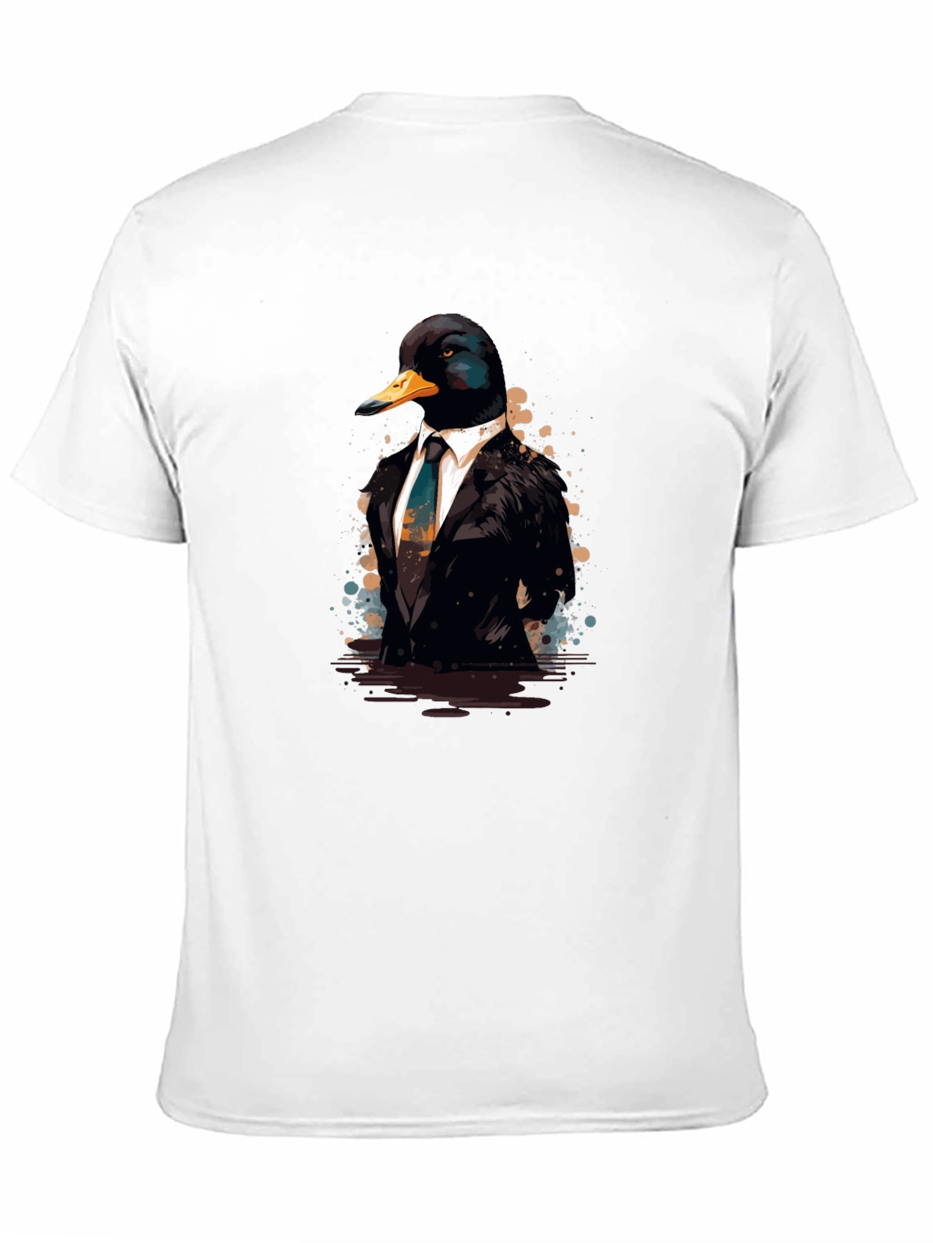 Duck in Suit Black T-Shirt - Unique Graphic Tee