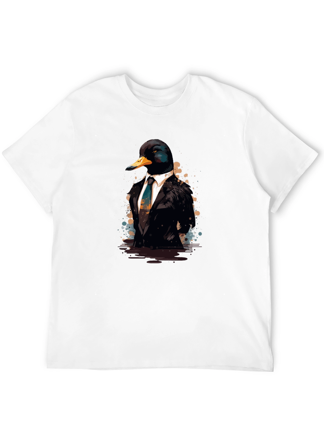 Duck in Suit Black T-Shirt - Unique Graphic Tee
