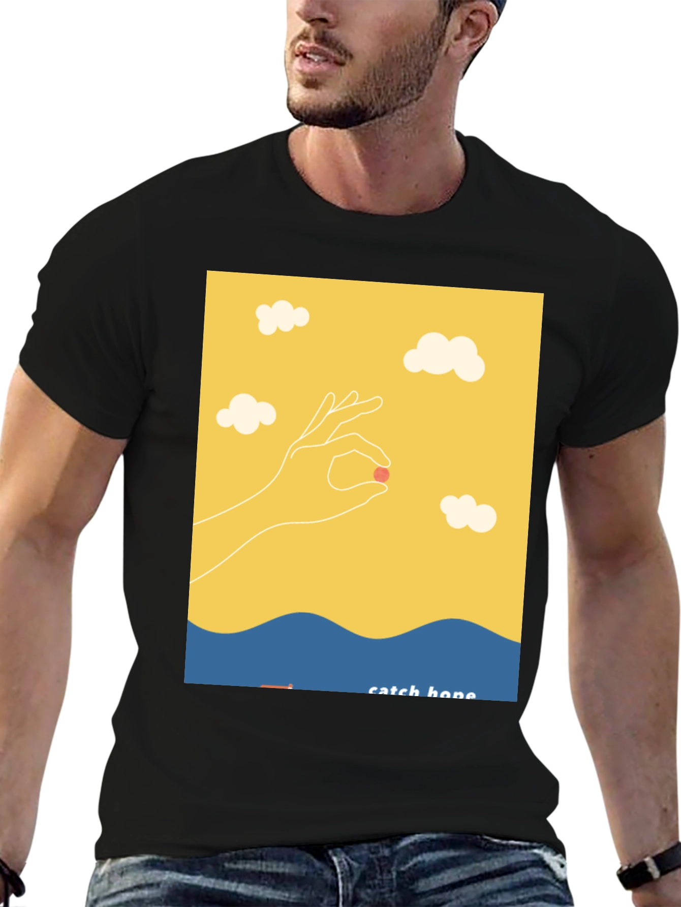 Catch Hope Graphic T-Shirt - Relaxed Fit Black
