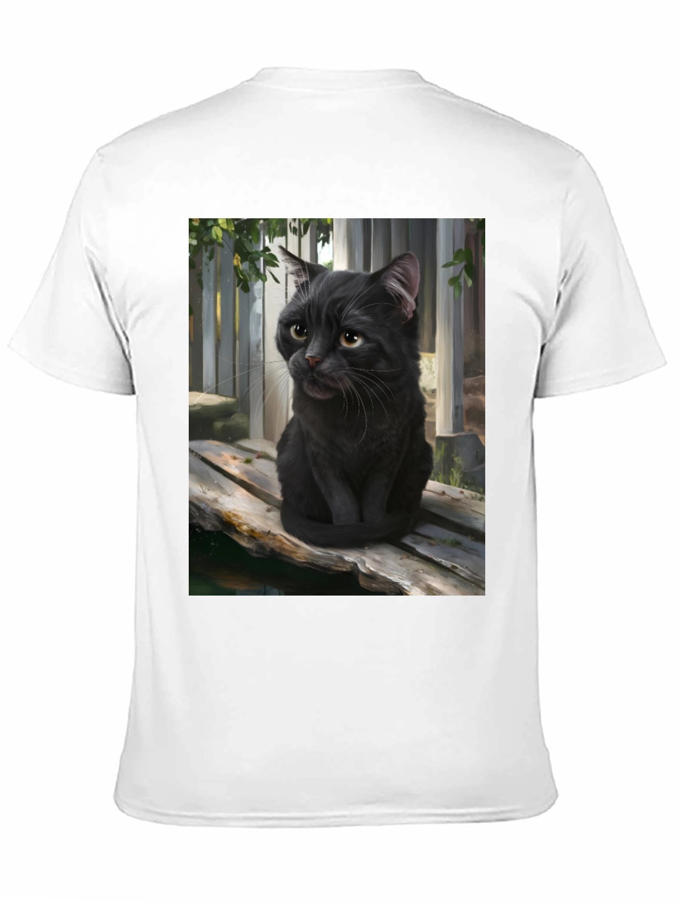 Black Cat Portrait Graphic T-Shirt