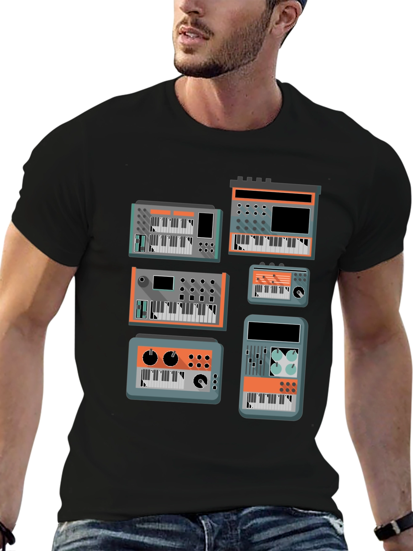 Synthesizer Graphic Tee - Music Lover T-Shirt