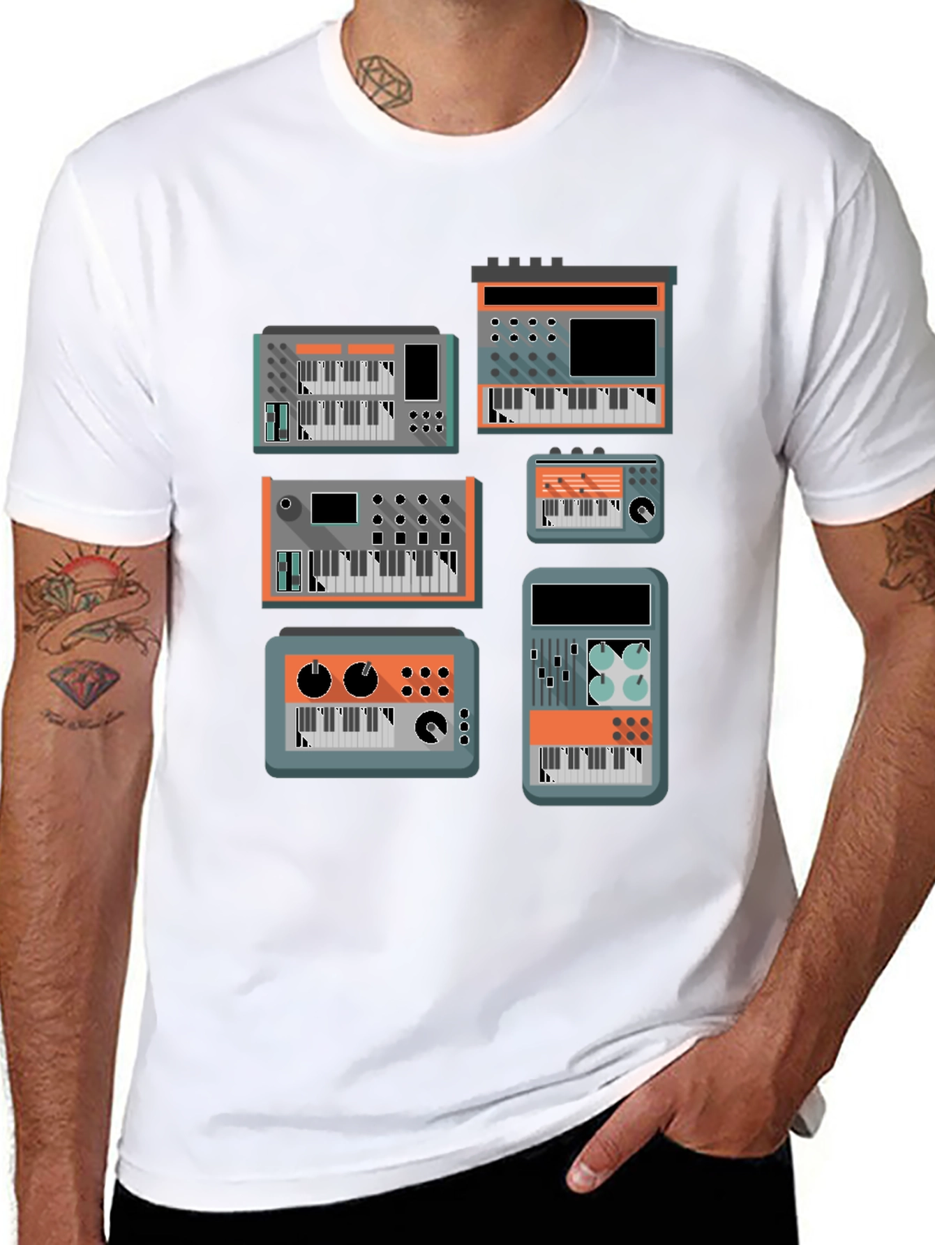 Synthesizer Graphic Tee - Music Lover T-Shirt