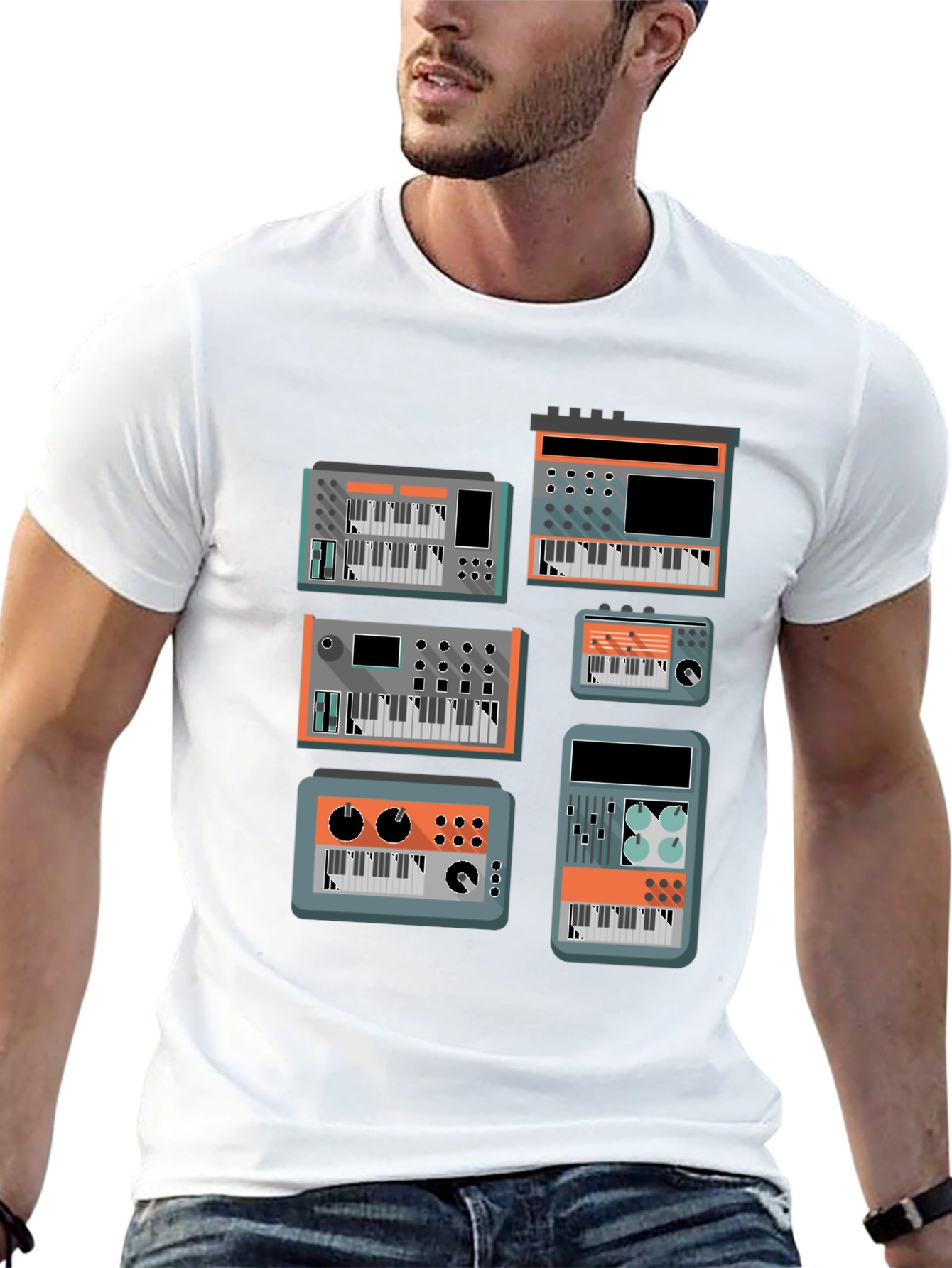 Synthesizer Graphic Tee - Music Lover T-Shirt