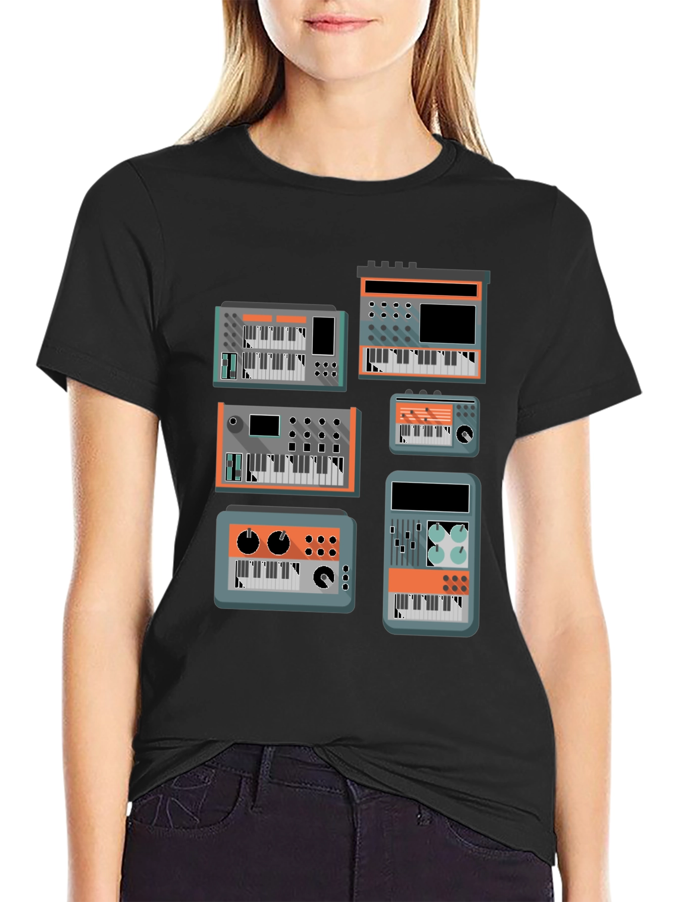 Synthesizer Graphic Tee - Music Lover T-Shirt