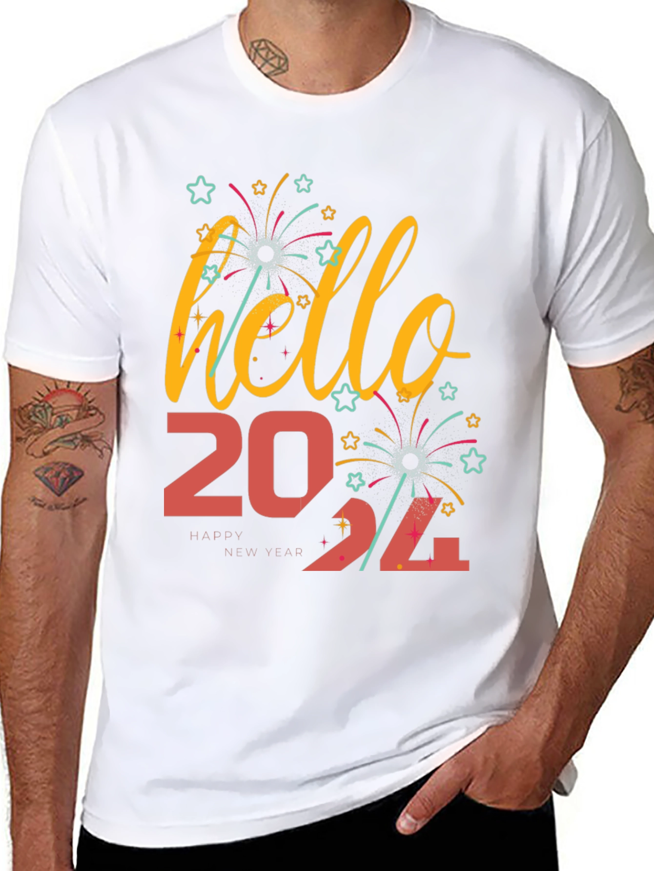 Hello 2024 T-Shirt New Year Celebration Tee