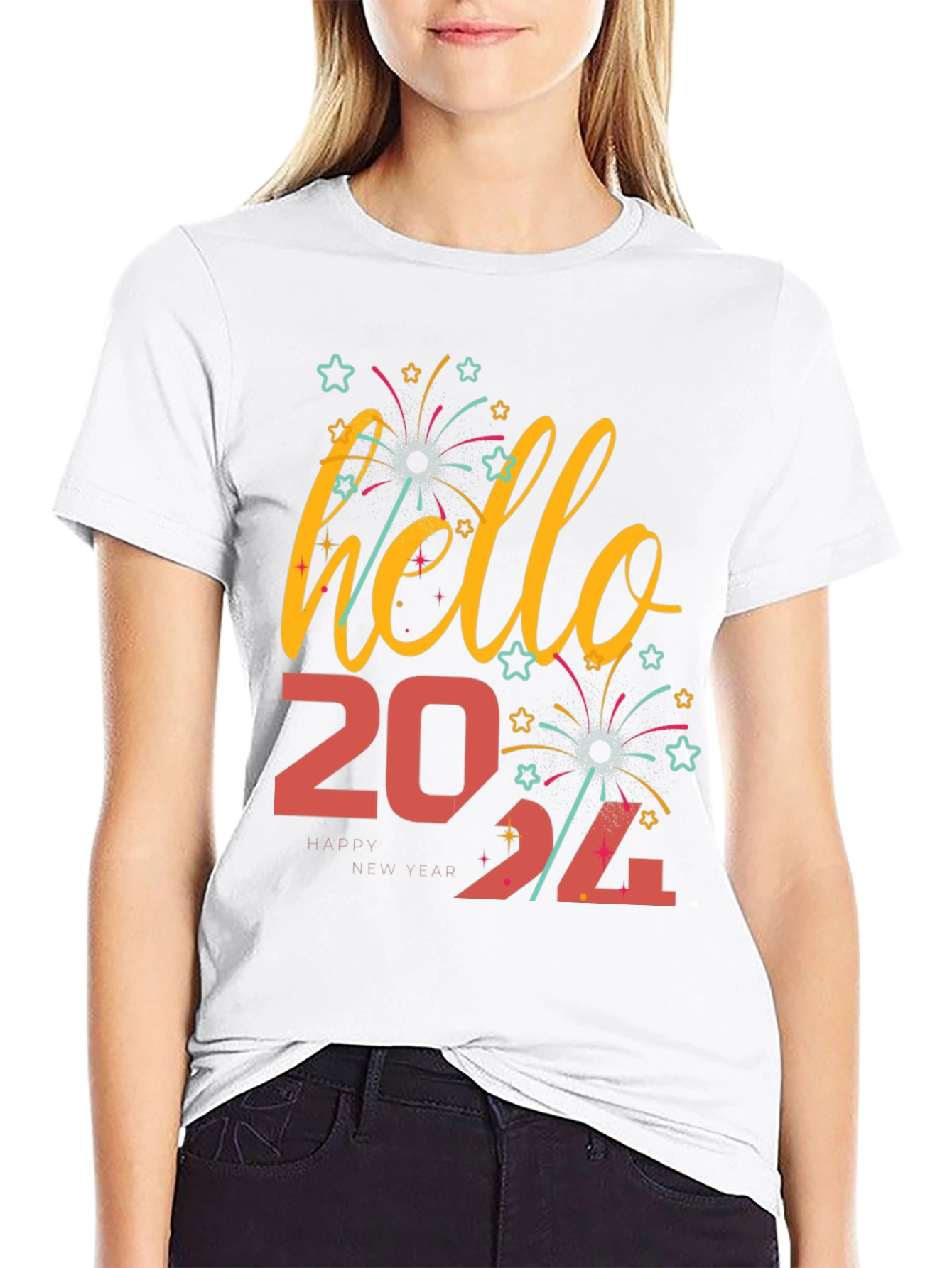 Hello 2024 T-Shirt New Year Celebration Tee