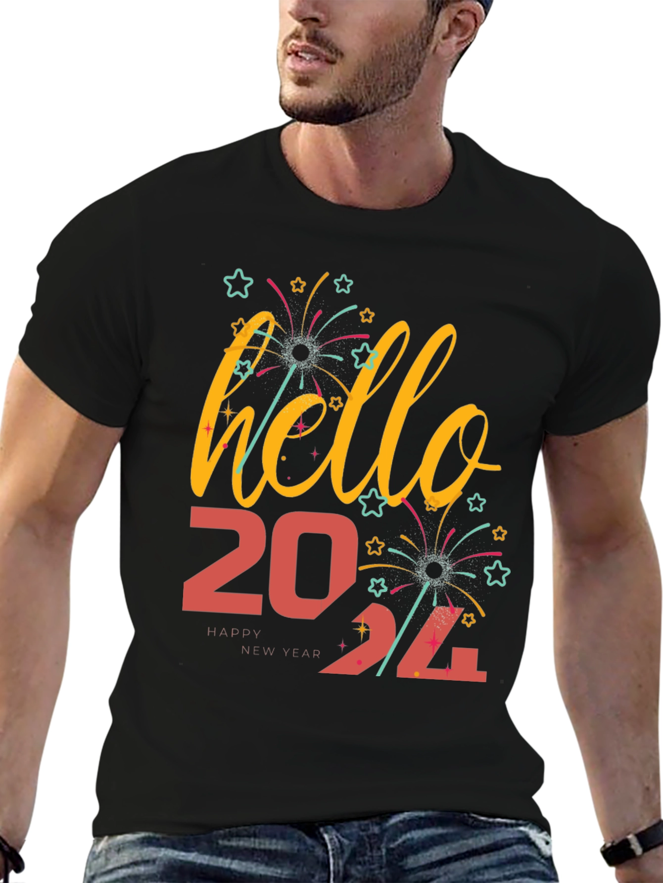 Hello 2024 T-Shirt New Year Celebration Tee