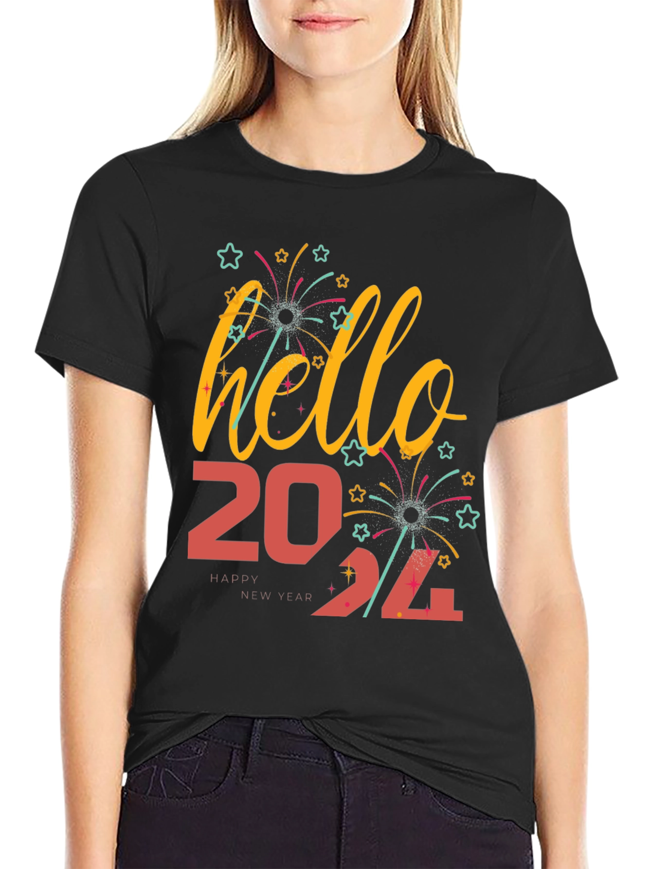 Hello 2024 T-Shirt New Year Celebration Tee
