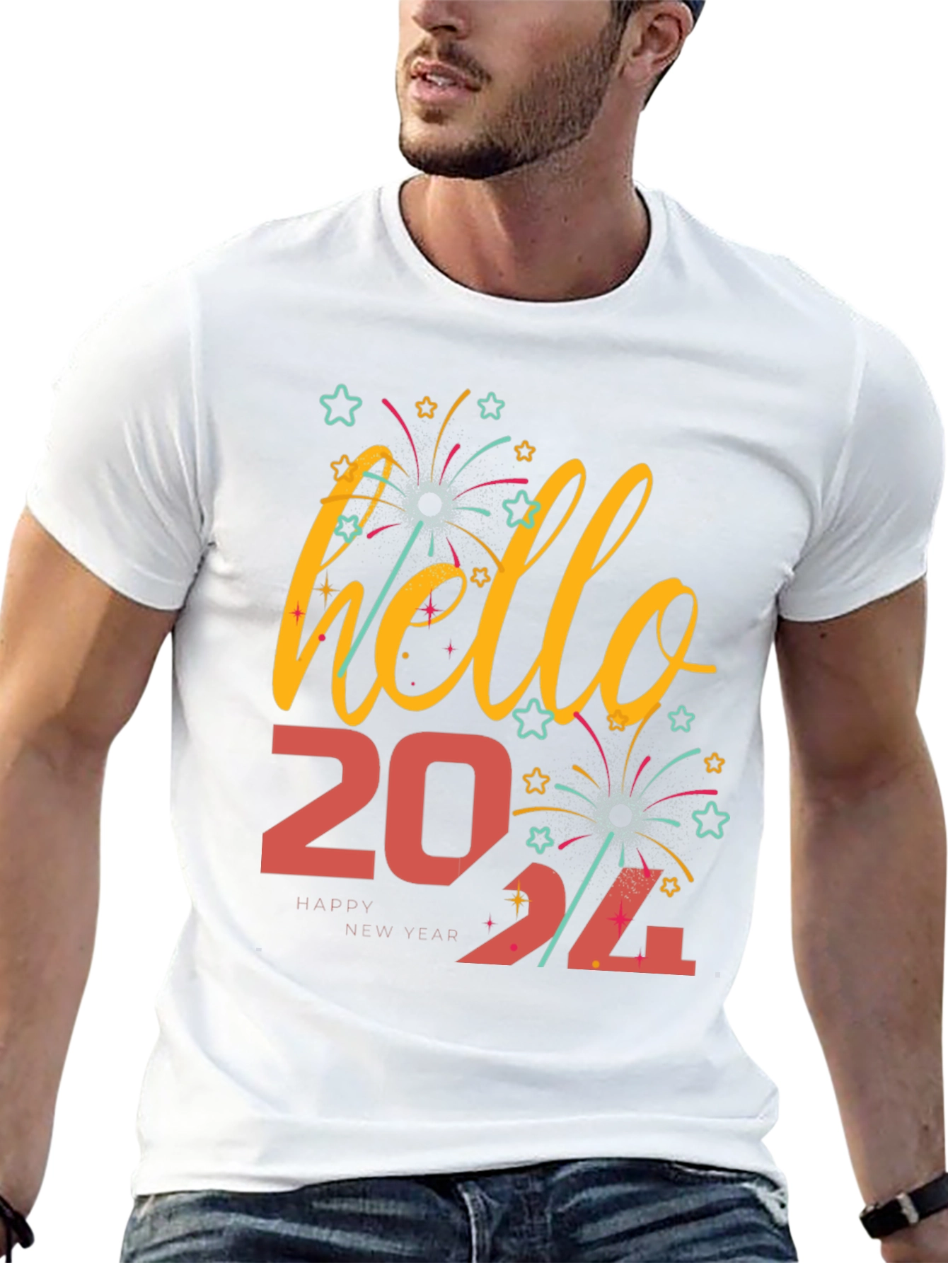 Hello 2024 T-Shirt New Year Celebration Tee