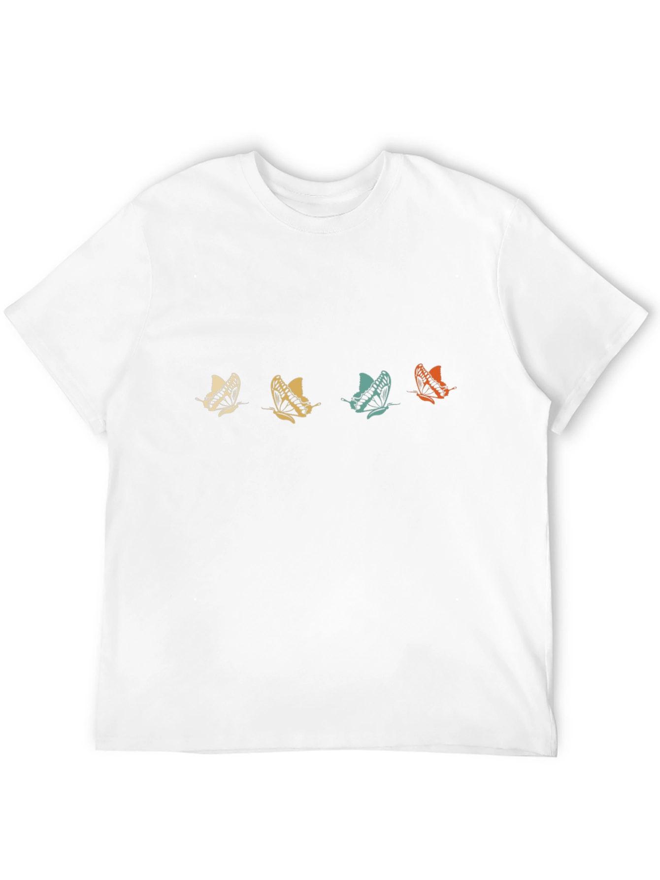 Retro Butterfly Graphic Print Black T-Shirt