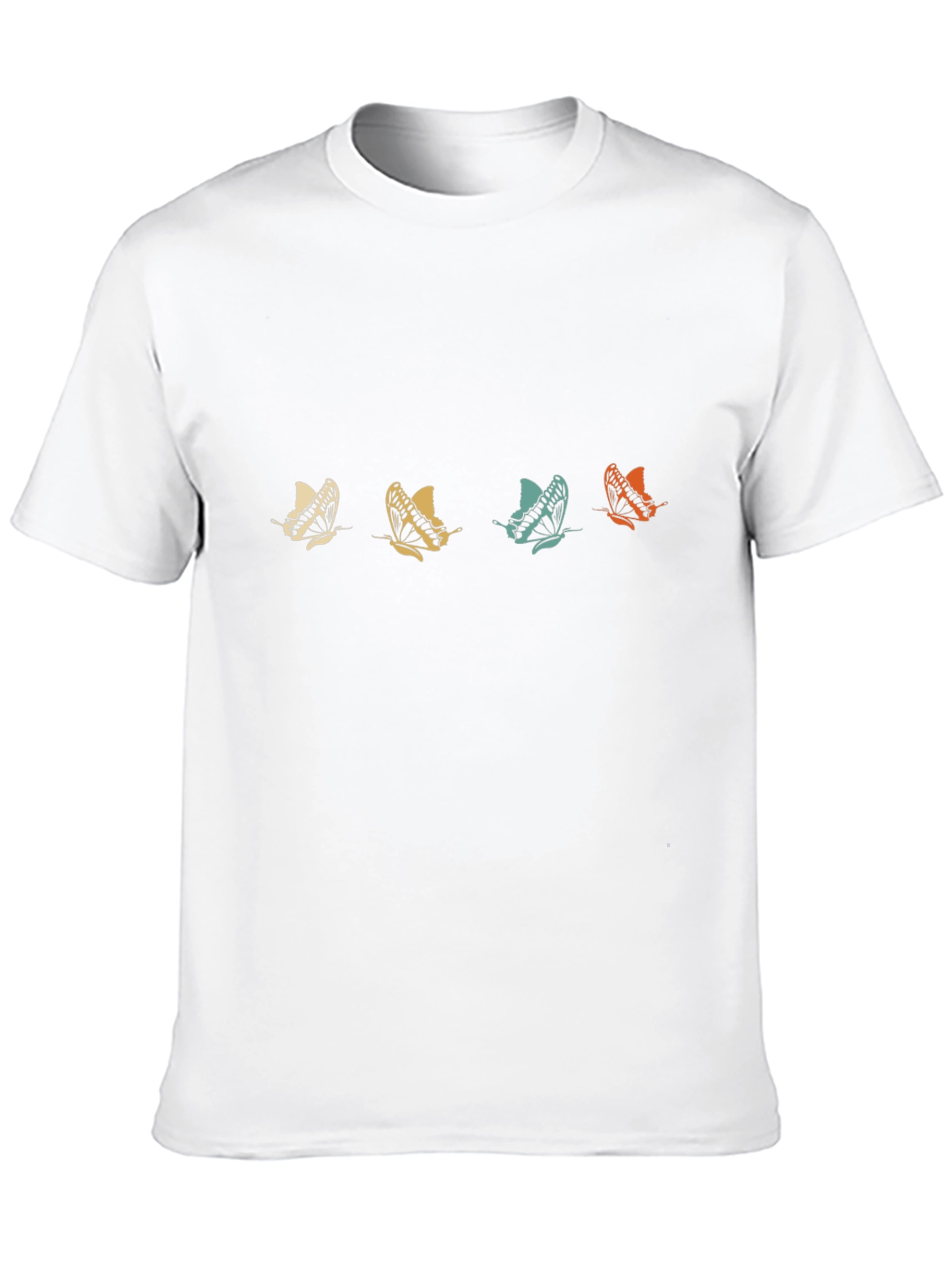 Retro Butterfly Graphic Print Black T-Shirt