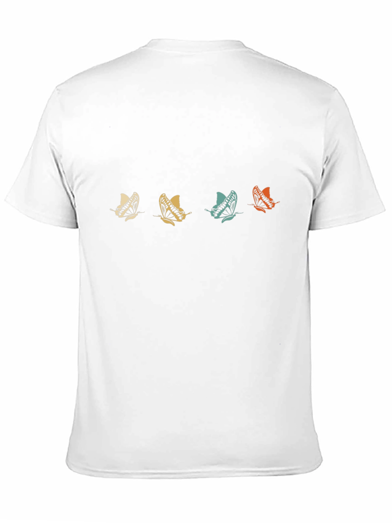 Retro Butterfly Graphic Print Black T-Shirt