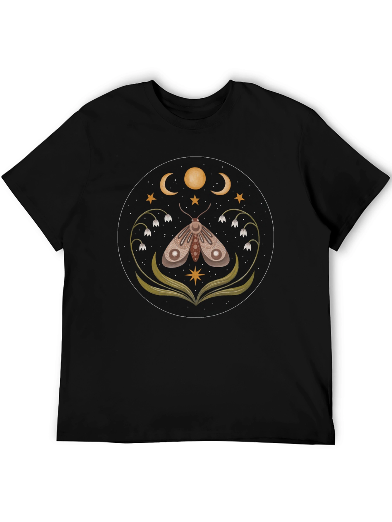 Moth Moon T-Shirt - Black