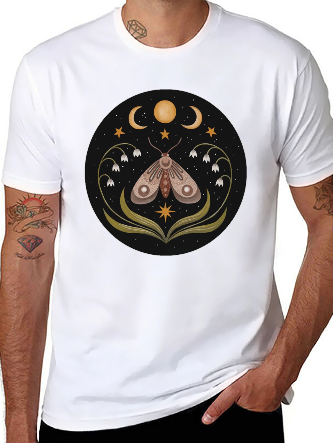 Moth Moon T-Shirt - Black