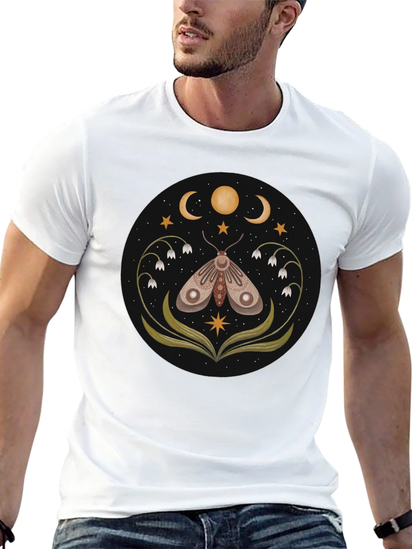 Moth Moon T-Shirt - Black