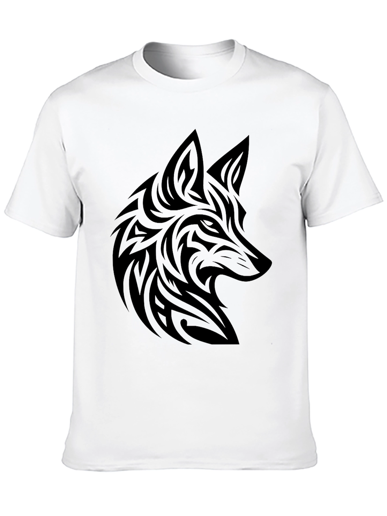 Tribal Fox Graphic Black T-Shirt